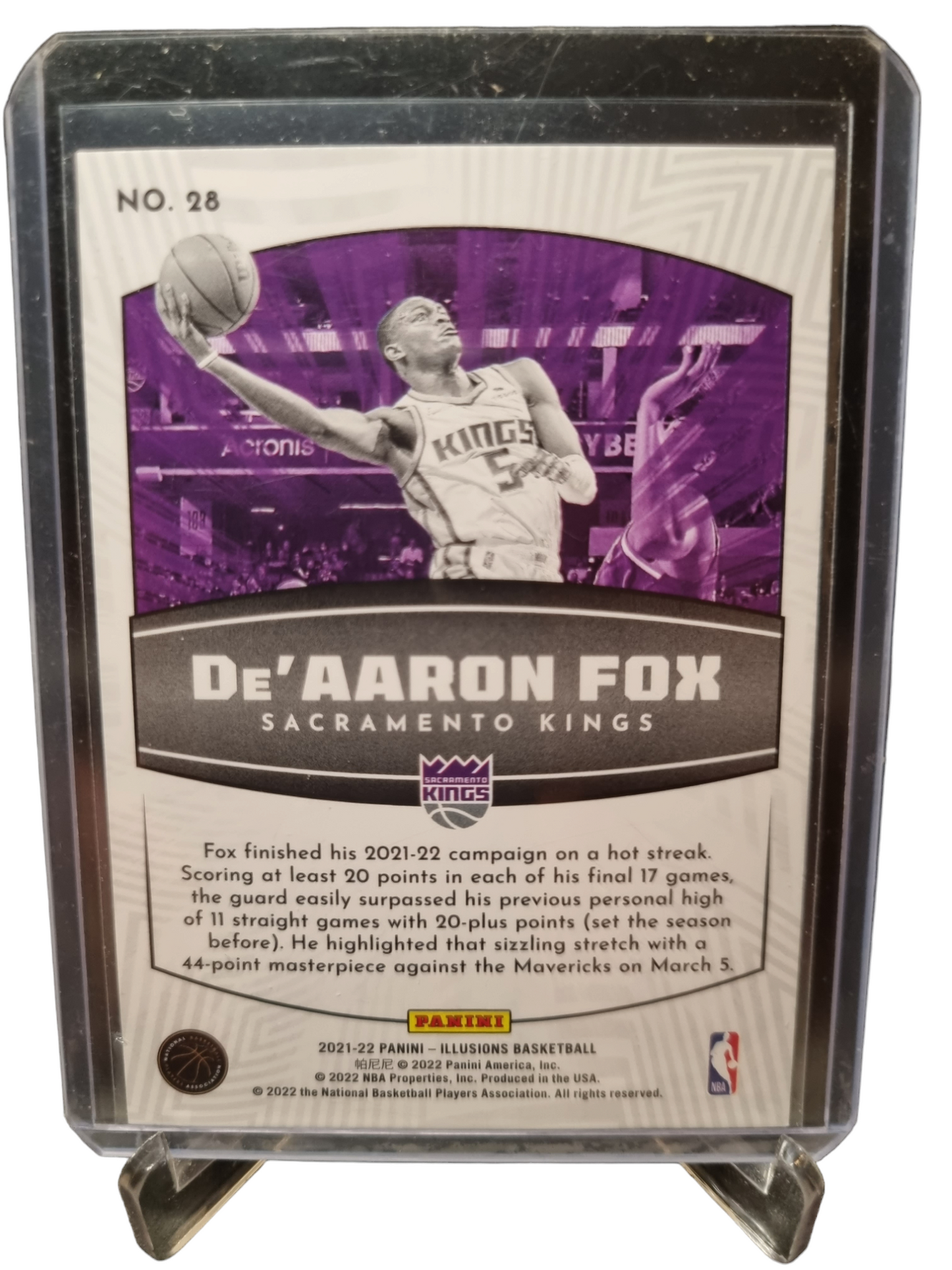 2021-22 Panini Illusion #28 De'Aaron Fox Detonation