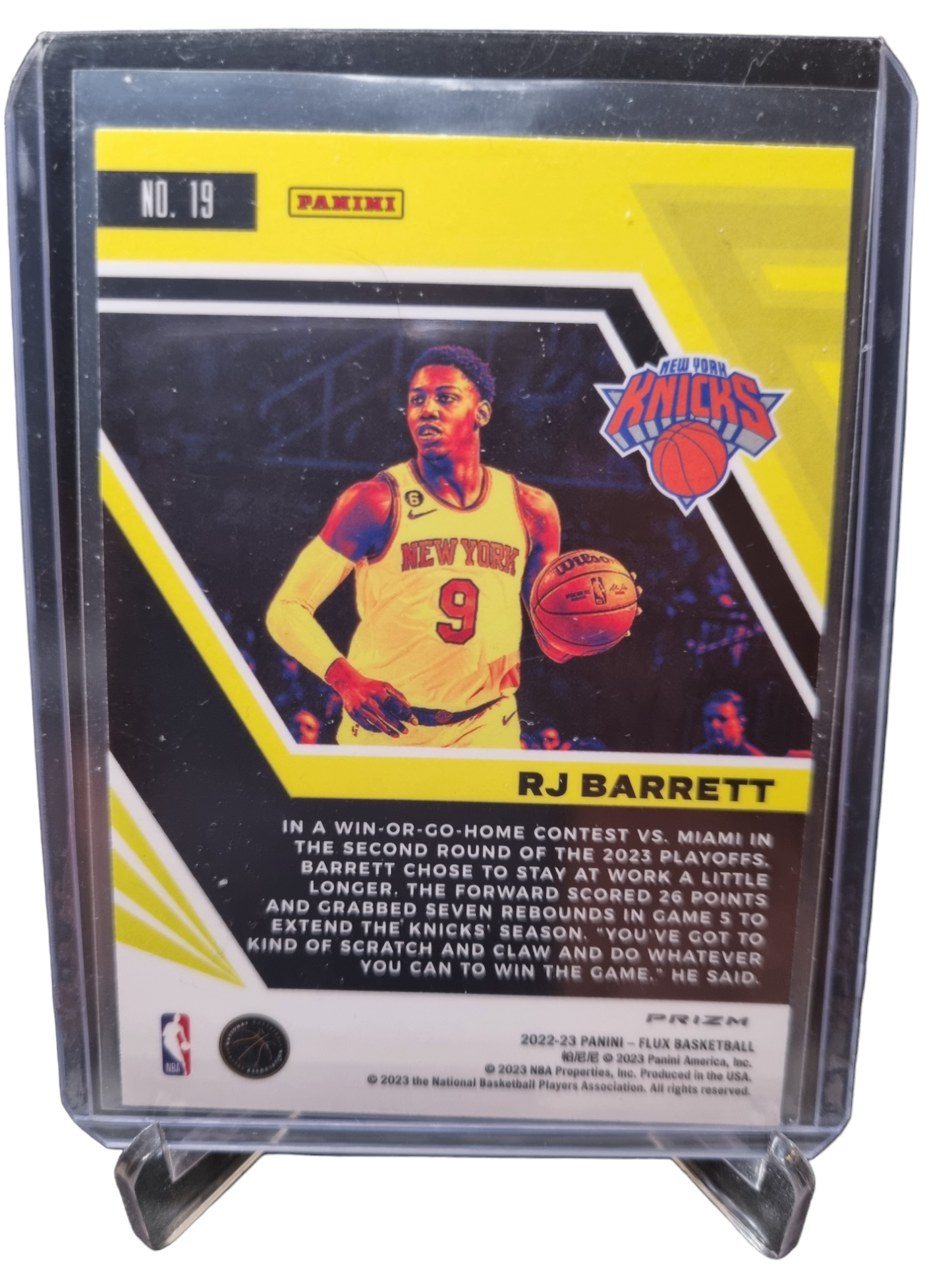 2022-23 Panini Flux #19 RJ Barrett Red/Yellow Prizm