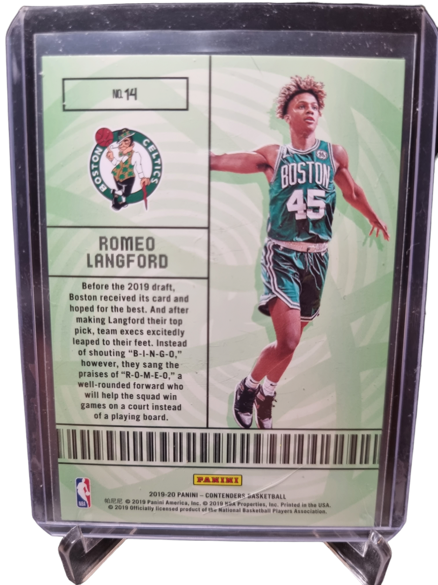 2019-20 Panini Contenders #14 Romeo Langford Rookie Card Lottery Ticket