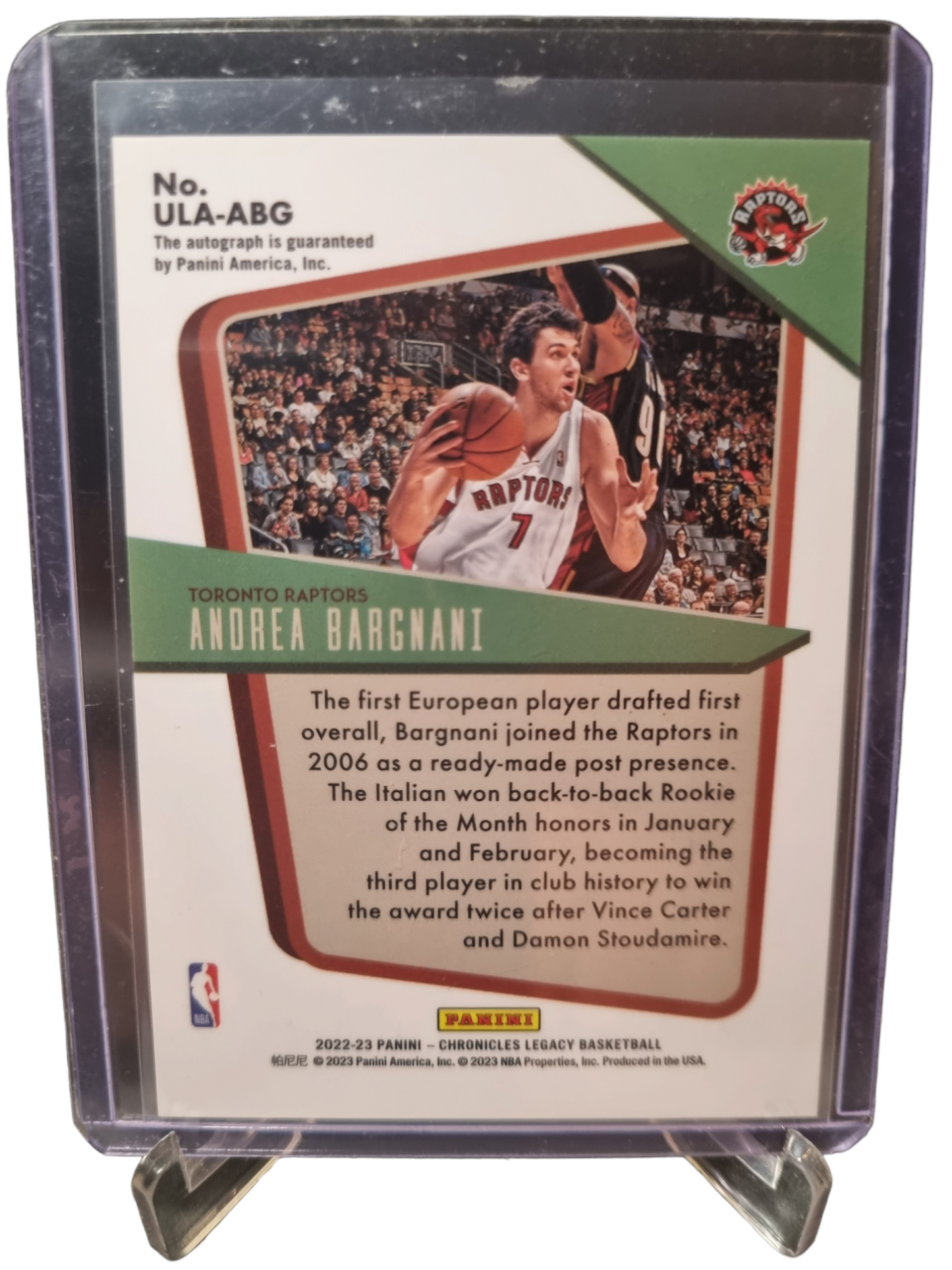 2022-23 Panini Chronicles #ULA-ABG Andrea Bargnani Autograph Legacy