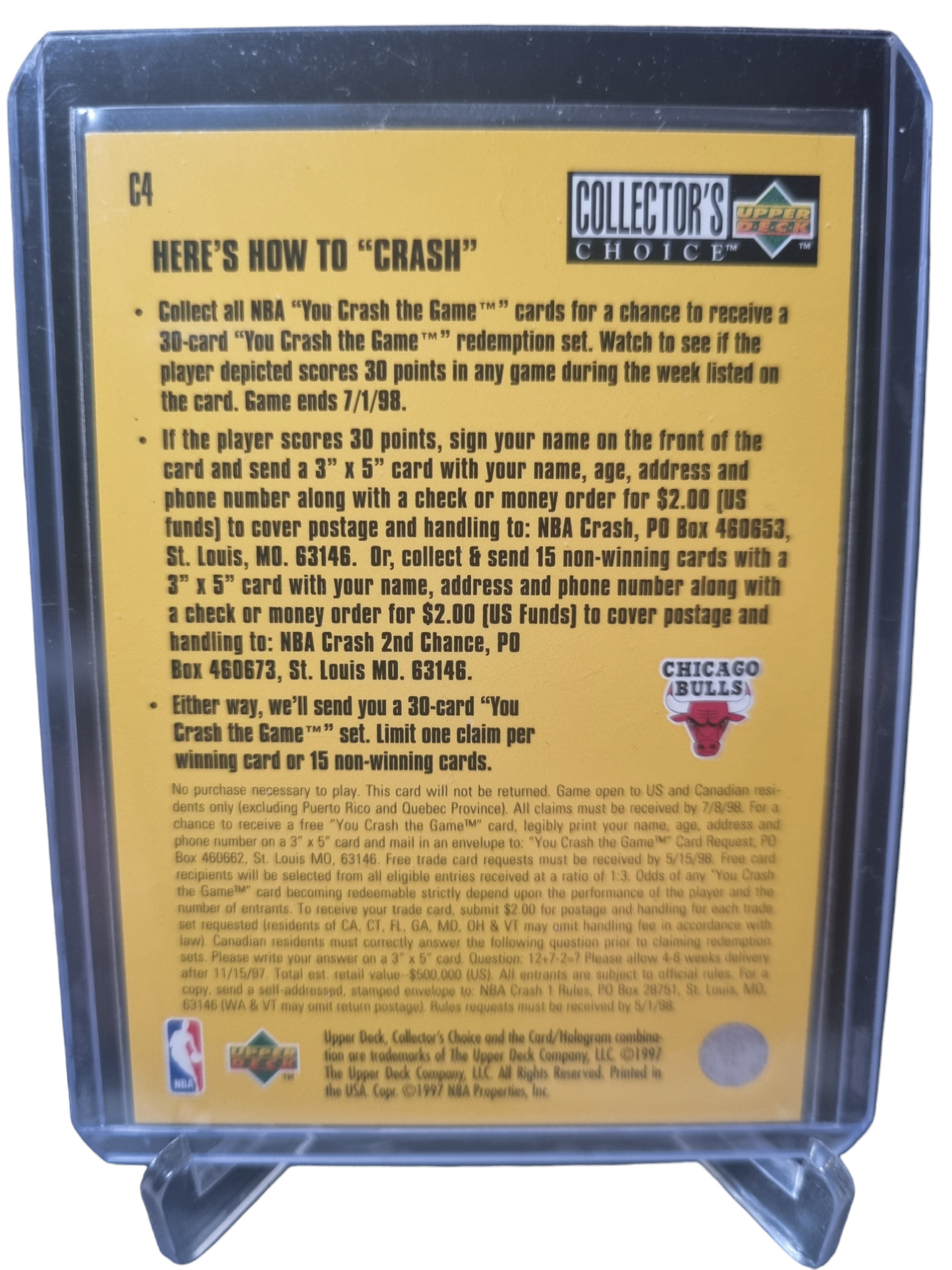 1997 Upper Deck #C4 Scottie Pippen You Crash The Game