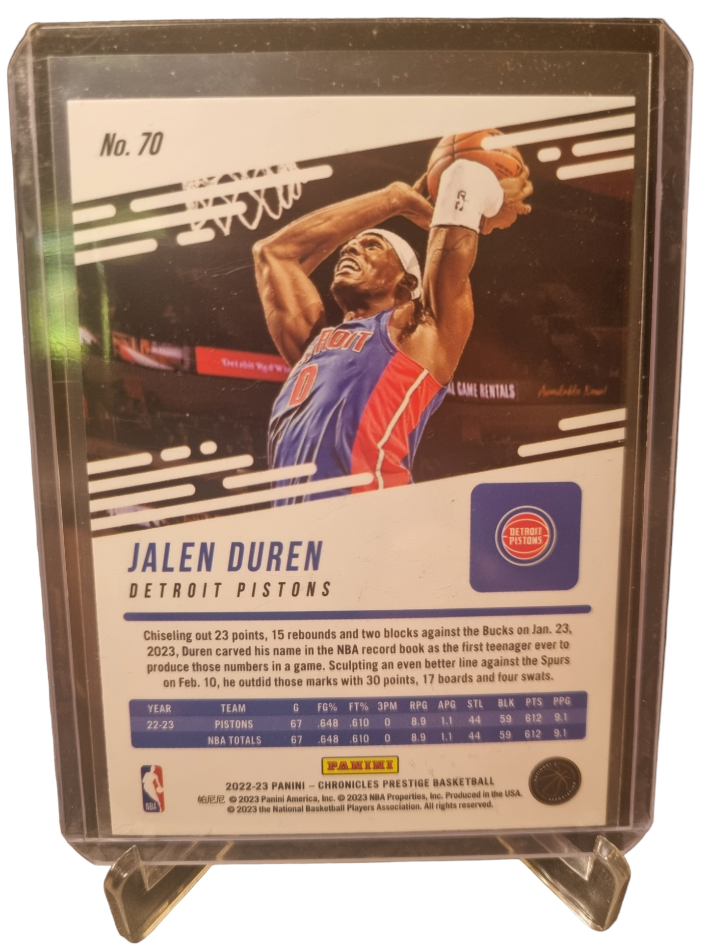 2022-23 Panini Chronicles Prestige #70 Jalen Duran Rookie Card Asia