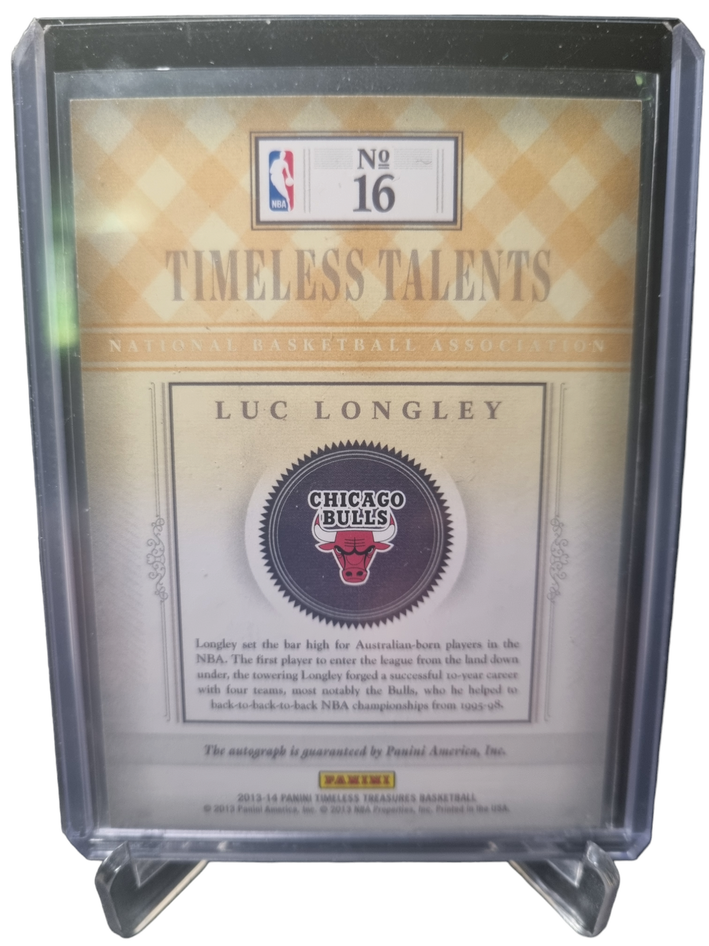 2013-14 Panini Timeless Treasures #16 Luc Longley Autograph