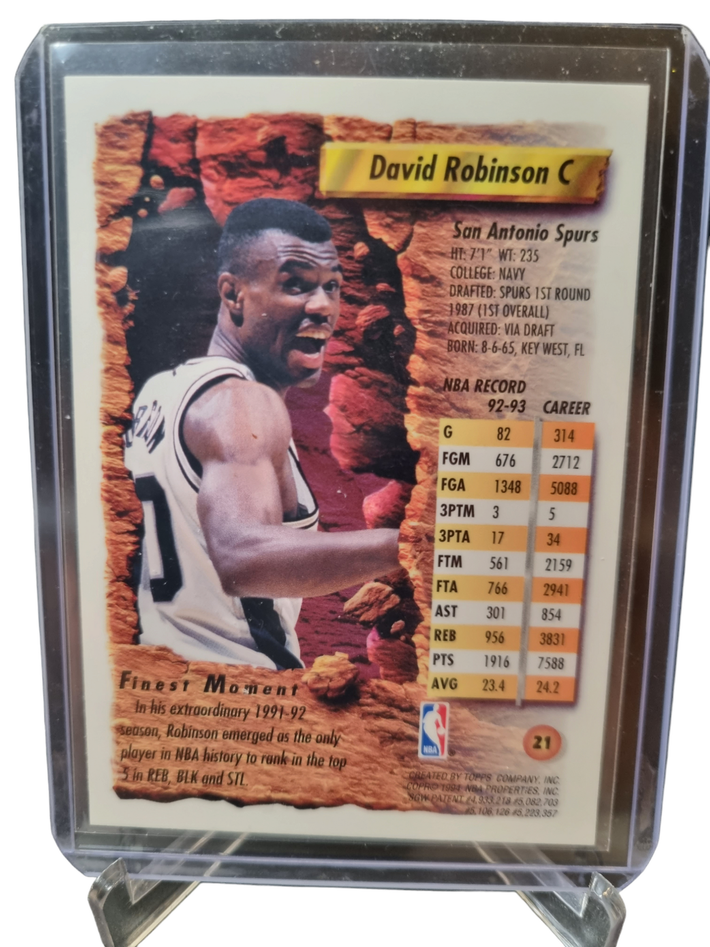 1994 Topps Finest #21 David Robinson