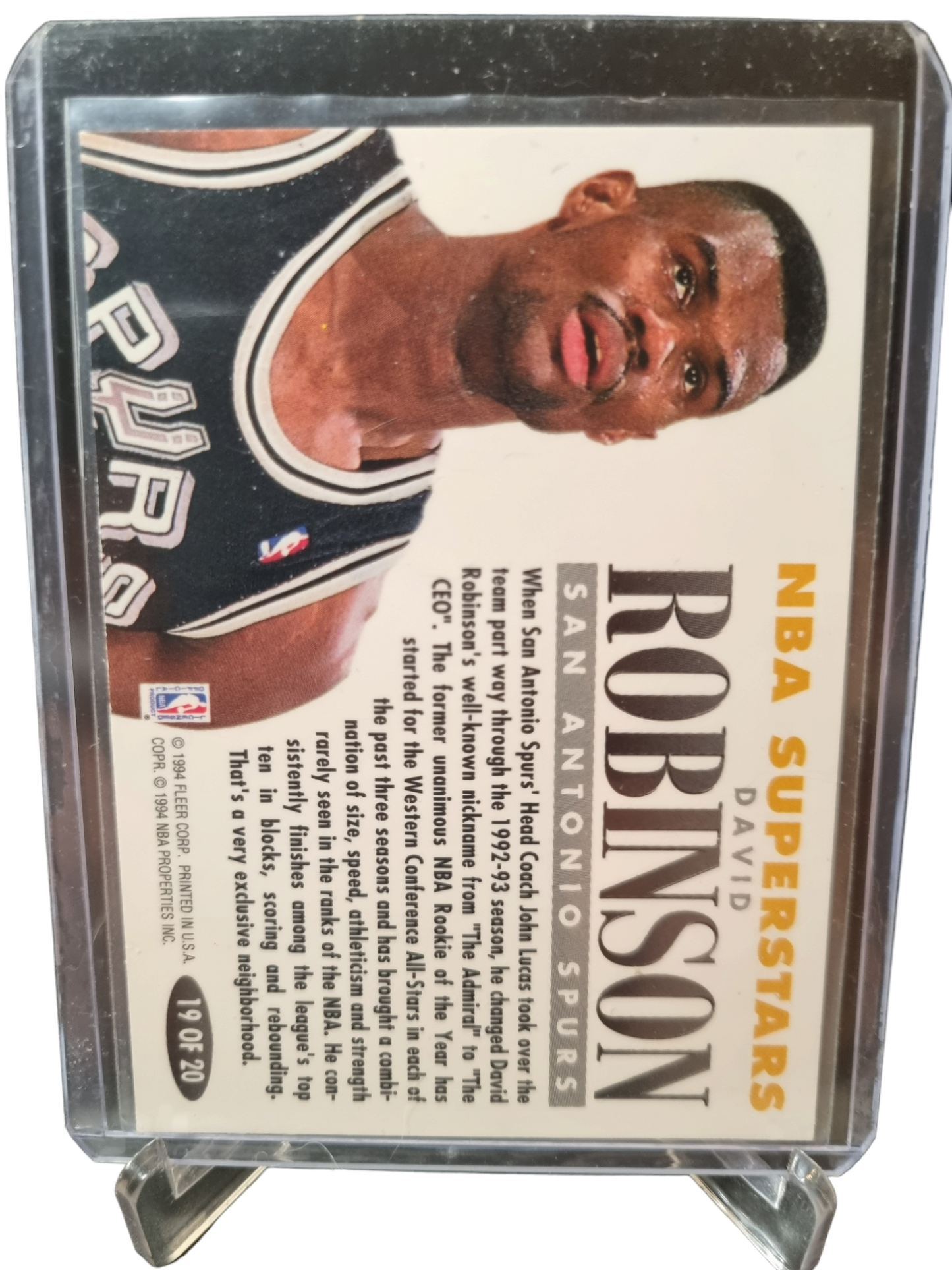 1993-94 Fleer #19 of 20 David Robinson NBA Superstars