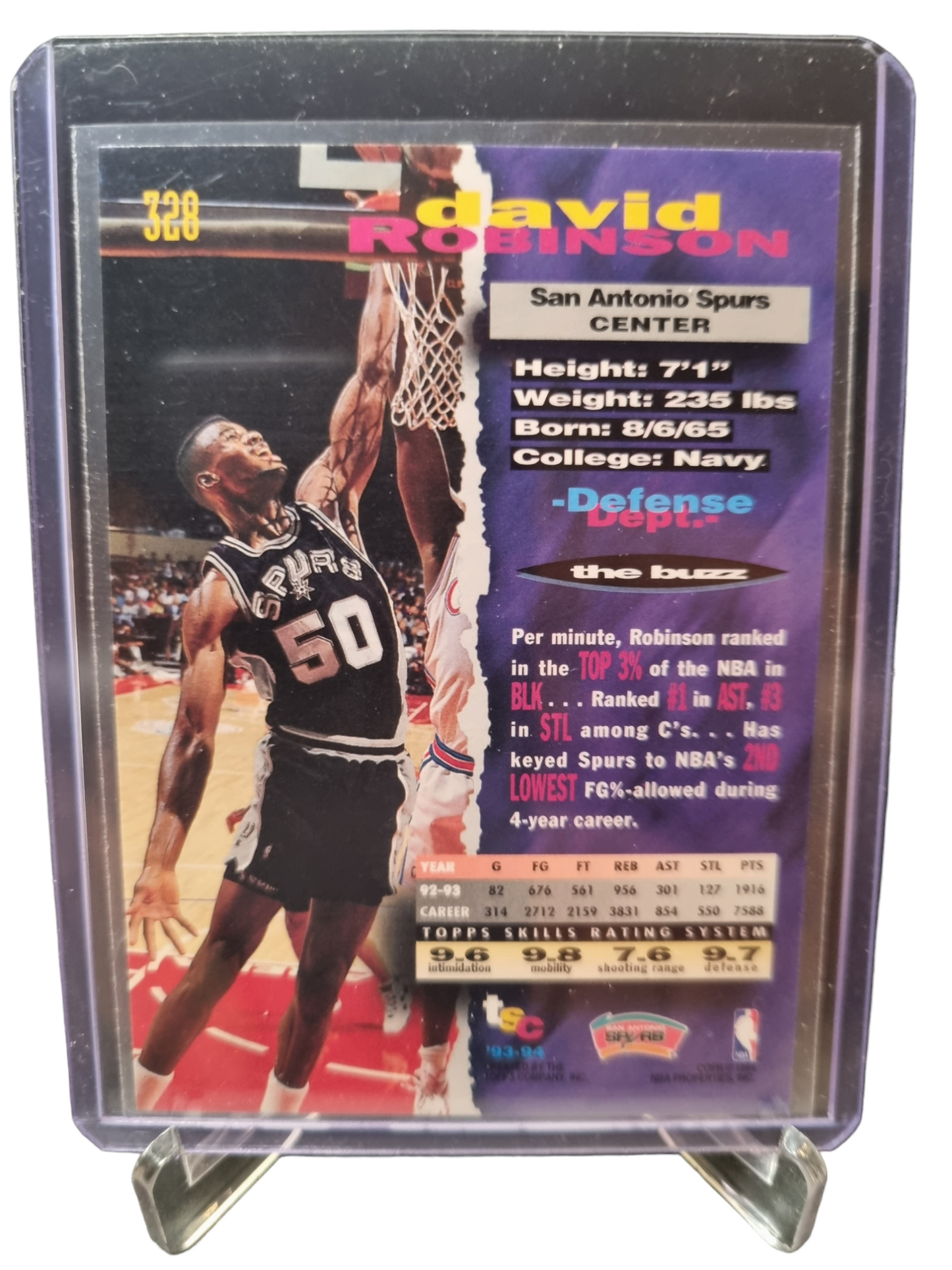 1993-94 Topps Stadium Club #328 David Robinson