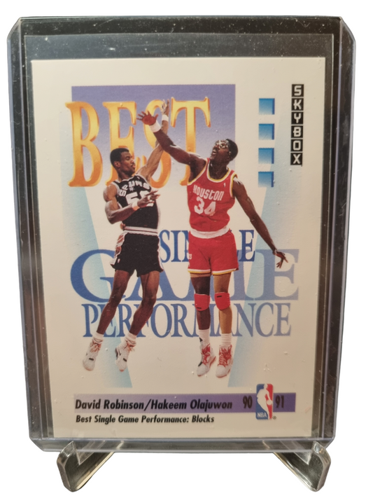 1991 Skybox #311 David Robinson/Hakeem Olajuwon Best Game Performance