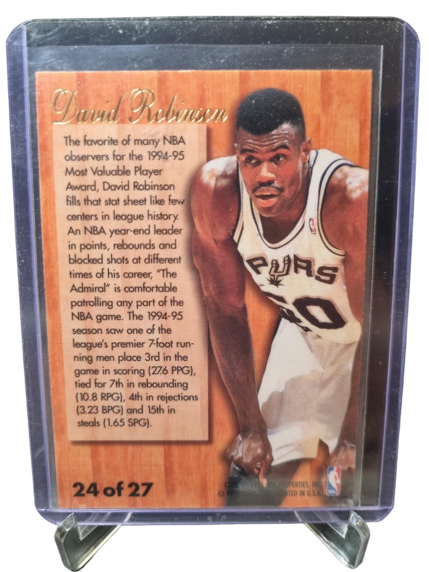 1995-96 Flair #24 of 27 David Robinson Hardwood Leader