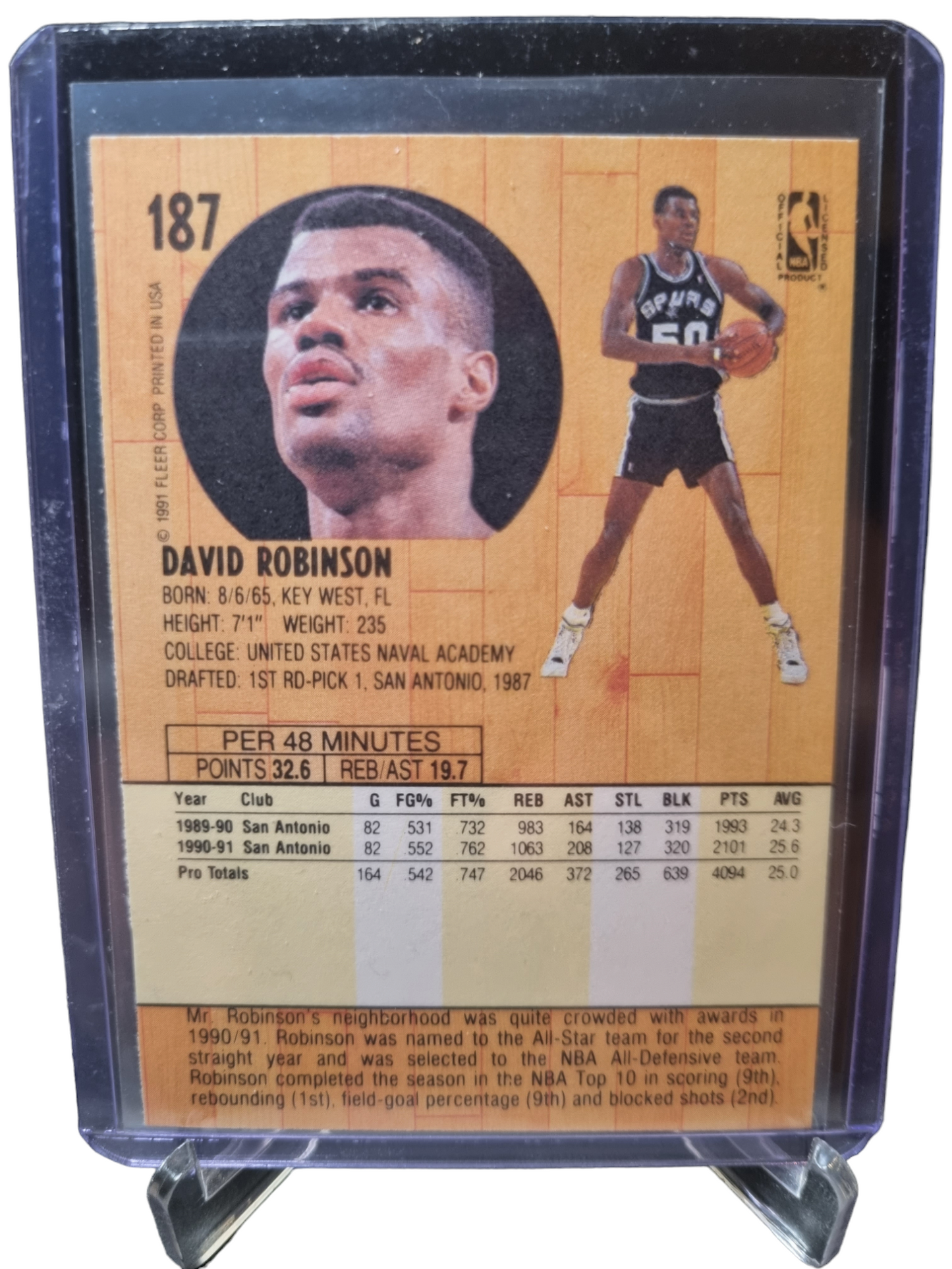 1991 Fleer #187 David Robinson