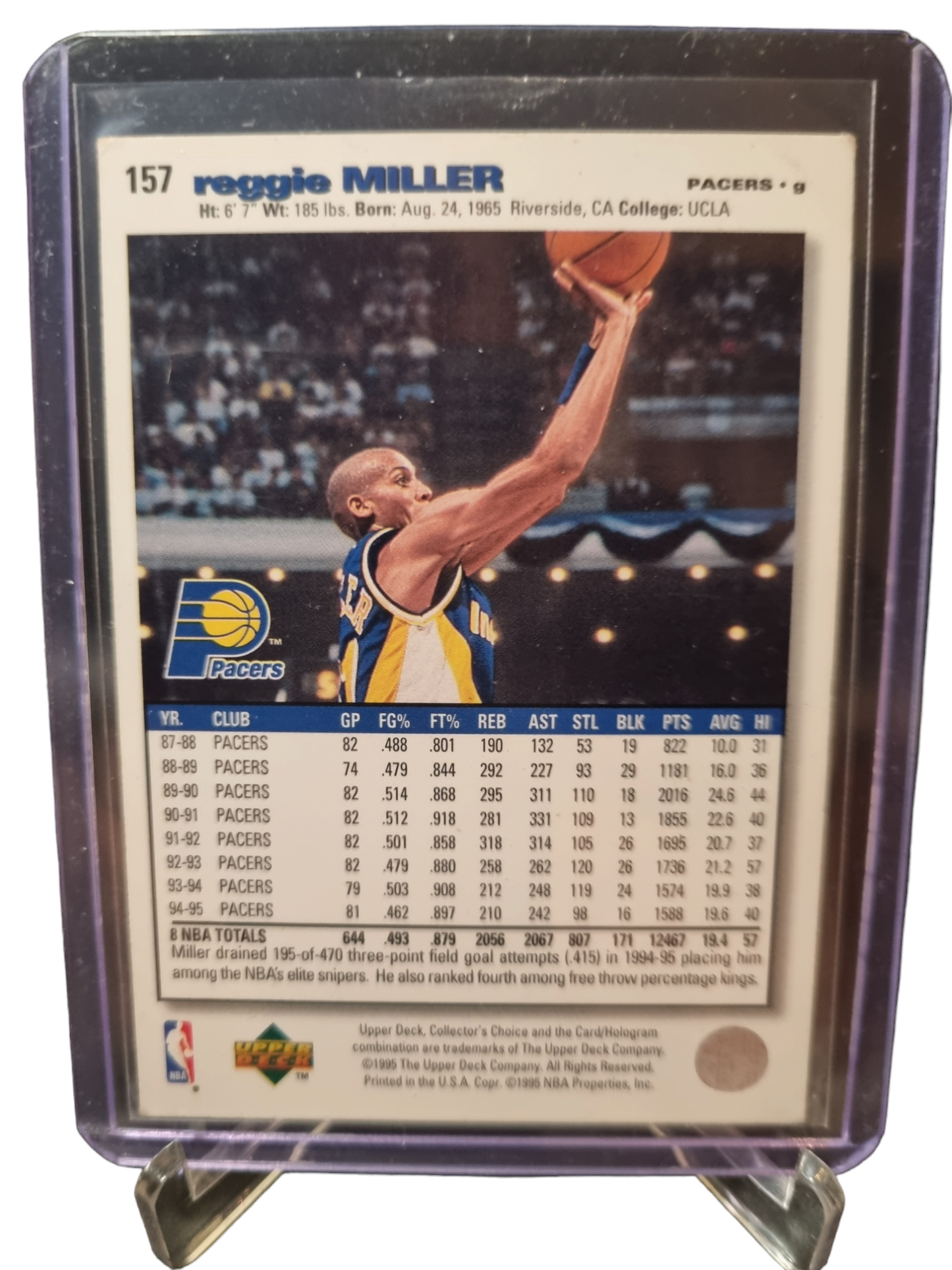 1995 Upper Deck #157 Reggie Miller Players Club