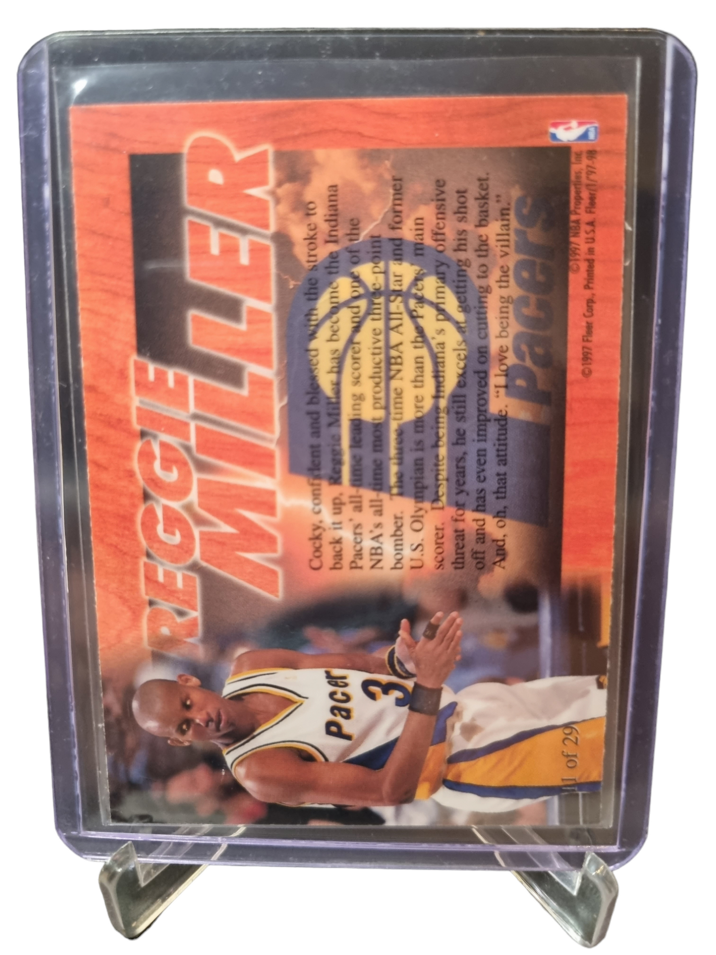 1997-98 Flair #11 of 29 Reggie Miller Hardwood Leader