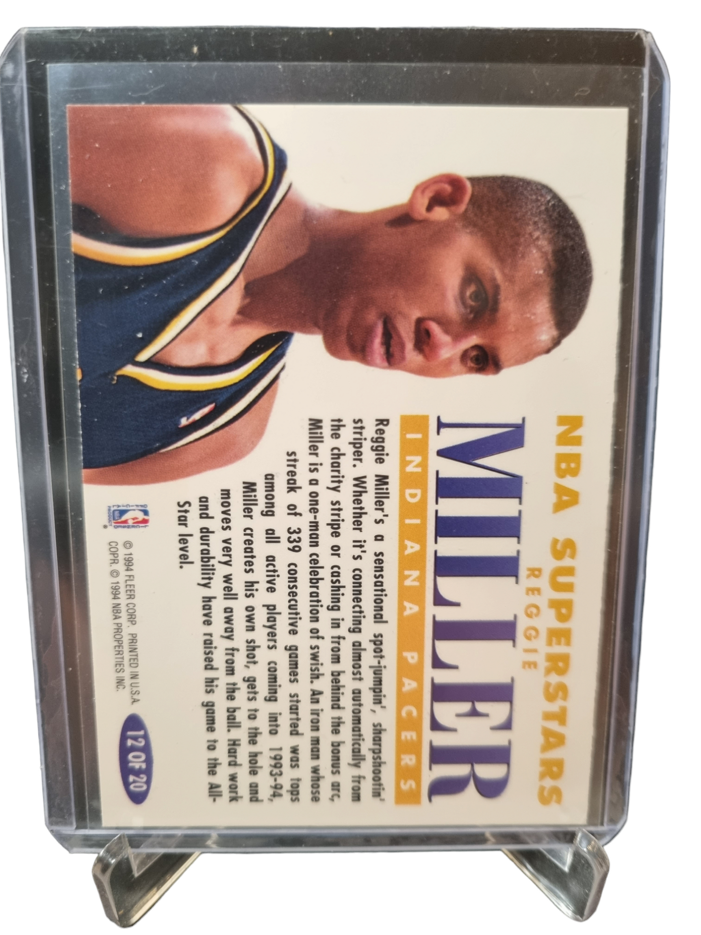 1993-94 Fleer #12 of 20 Reggie Miller NBA Superstars