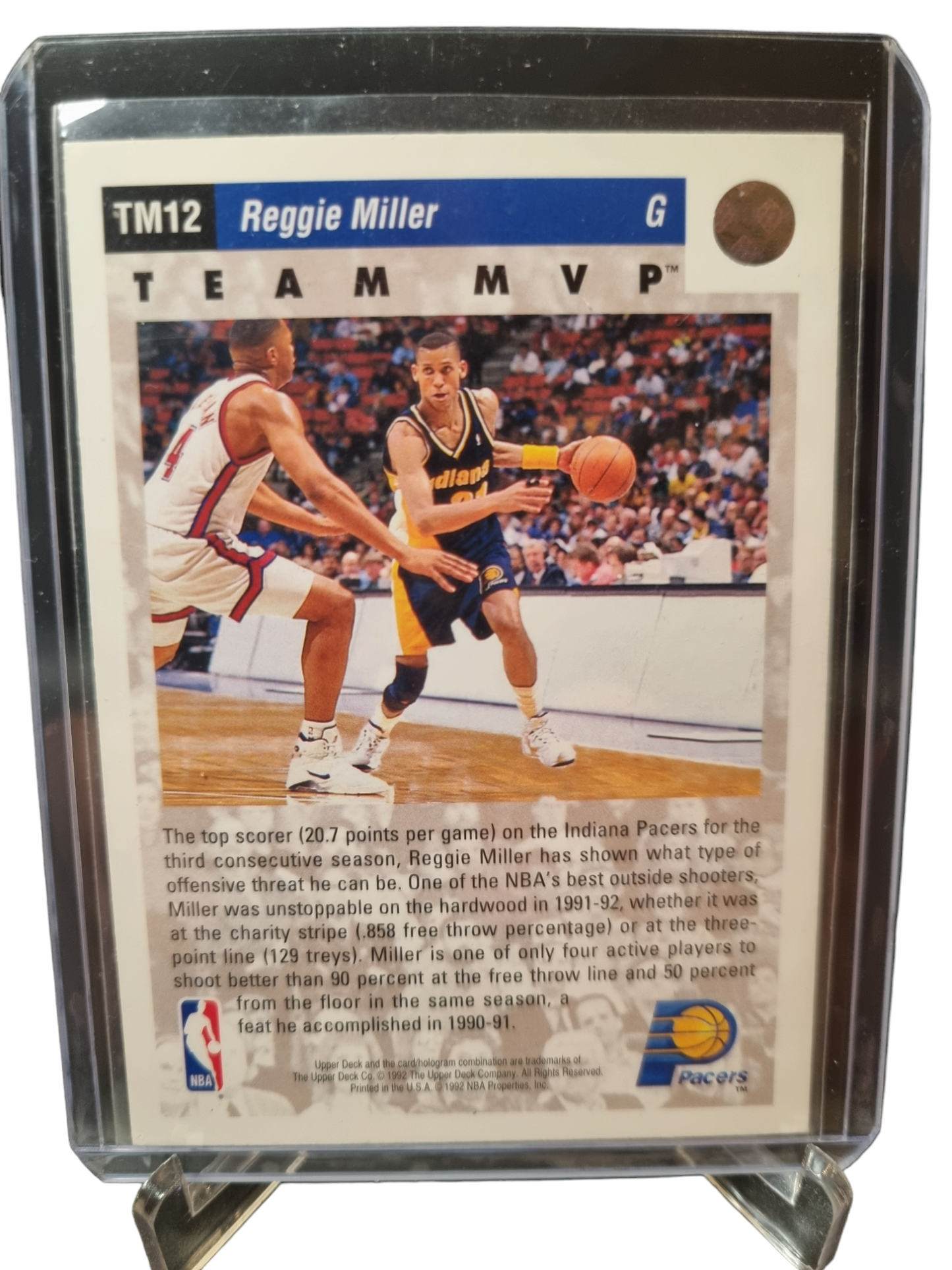 1992 Upper Deck #TM12 Reggie Miller Team MVP