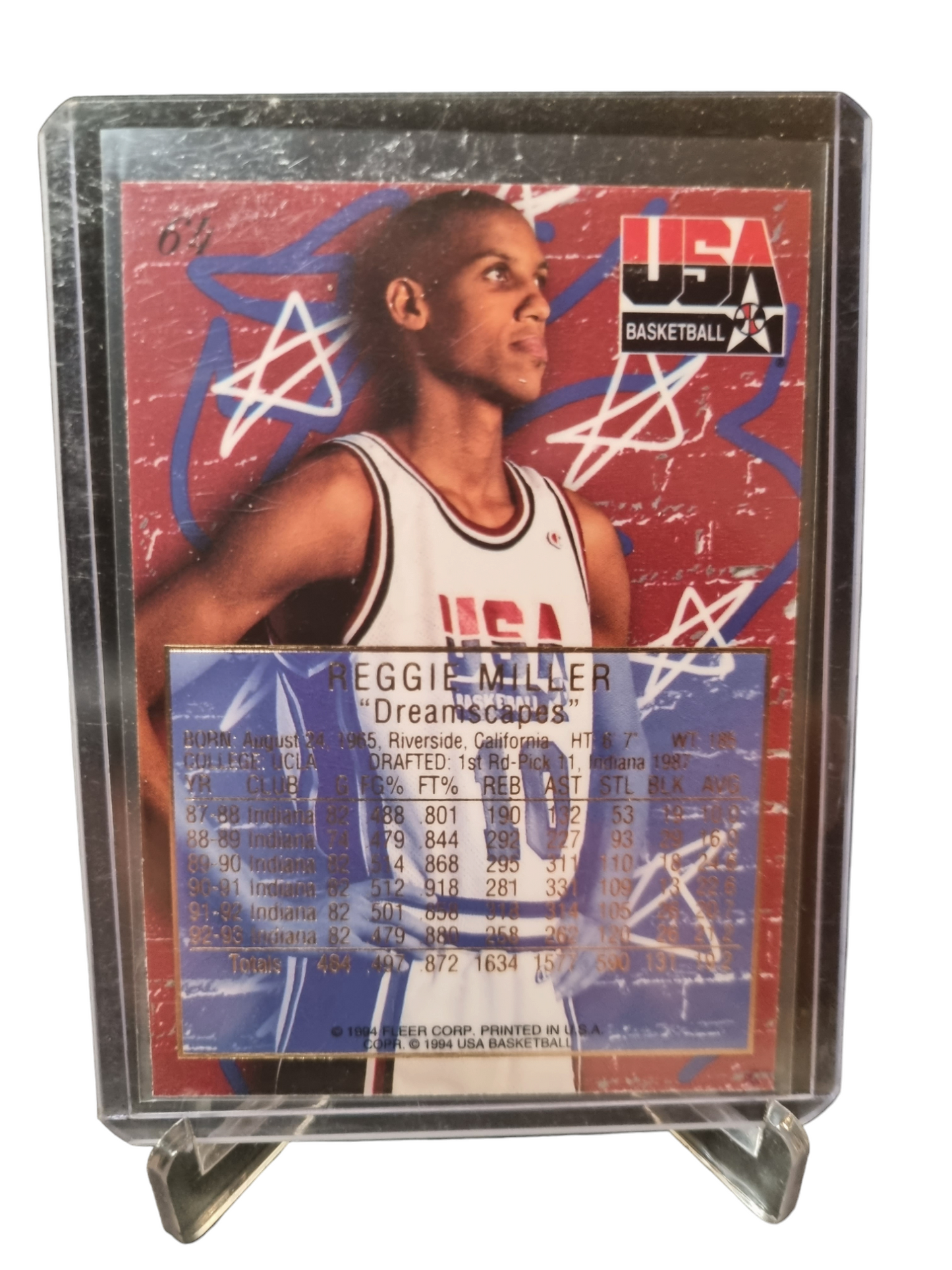 1994 Flair #64 Reggie Miller USA Basketball Dreamscapes