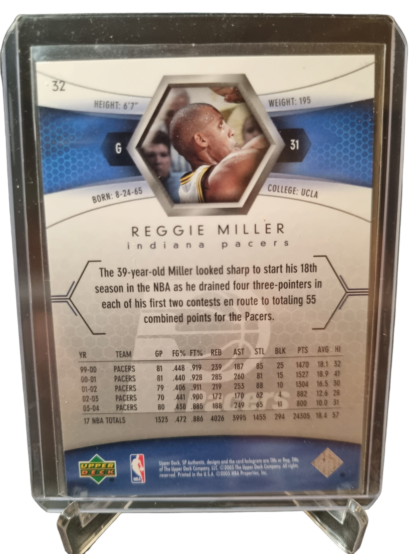 2005 Upper Deck #32 Reggie Miller SP Authentic