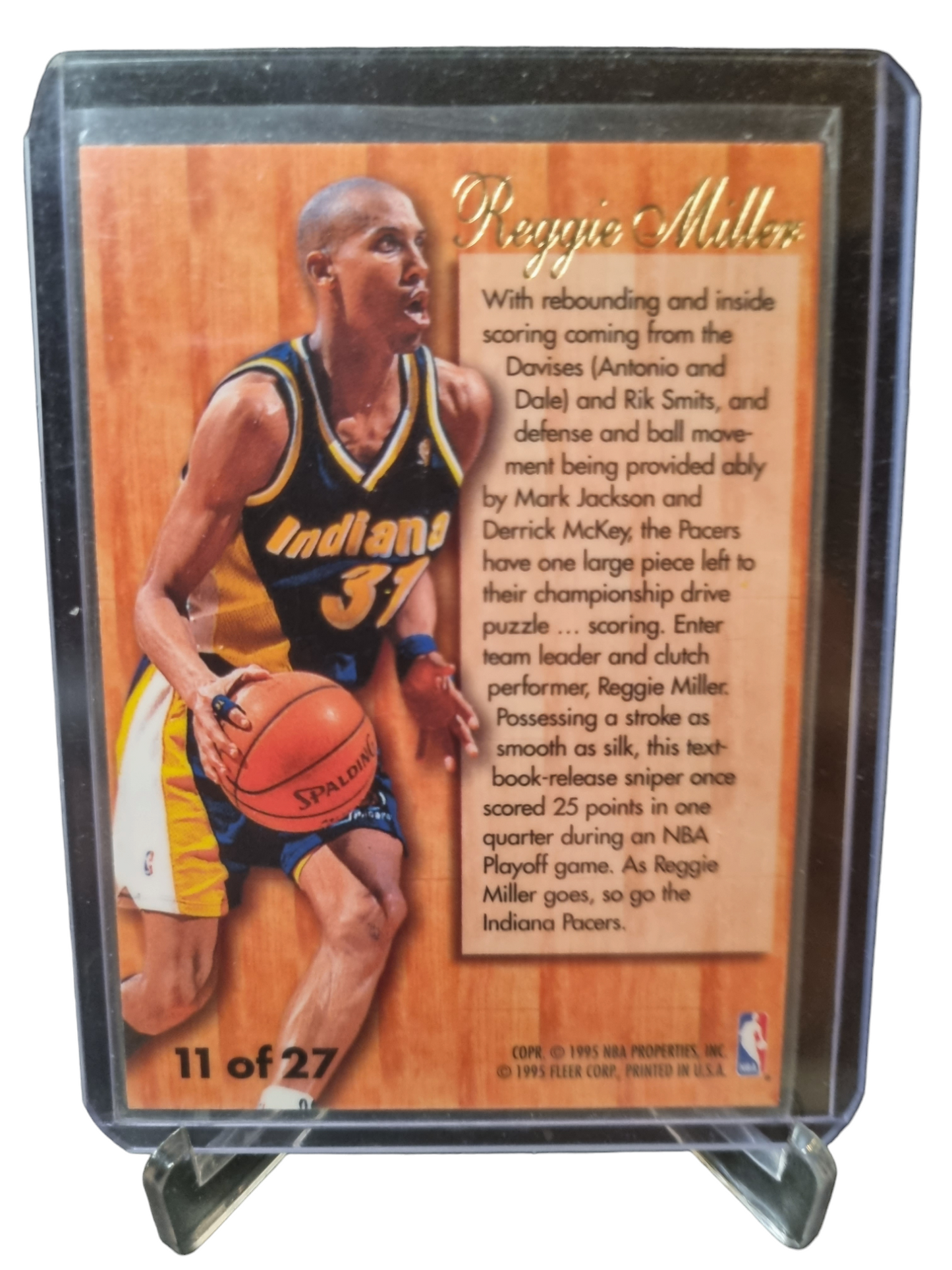 1995-96 Flair #11 of 27 Reggie Miller Hardwood Leader