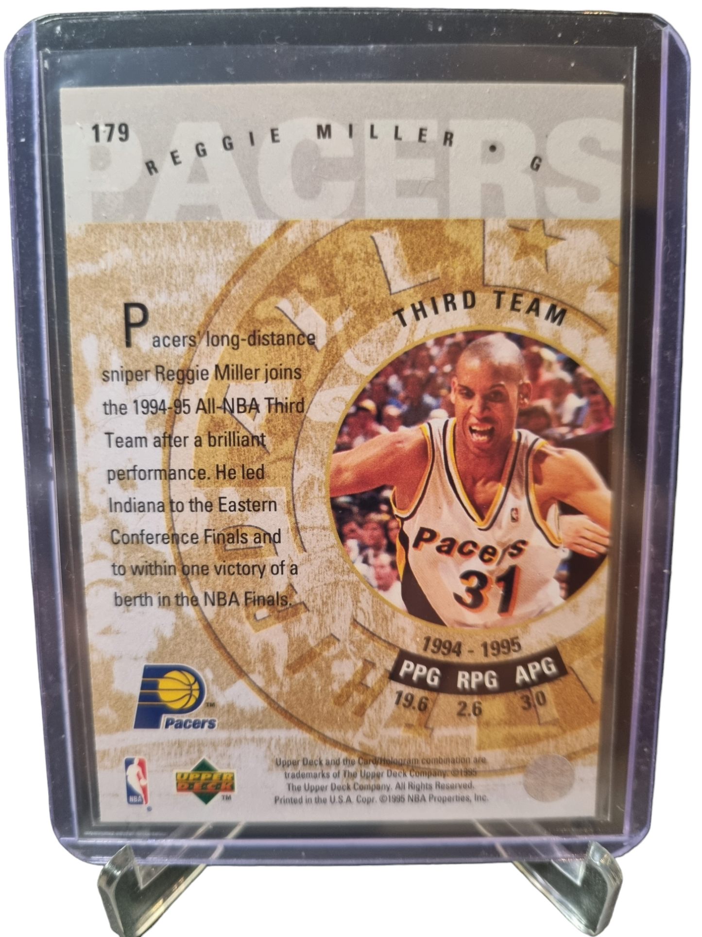 1995 Upper Deck #179 Reggie Miller ALL NBA Third Team