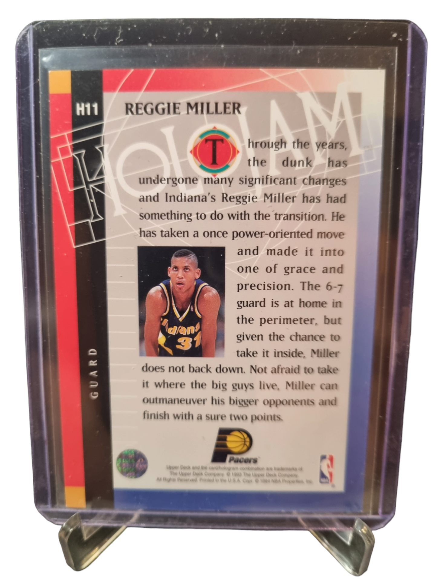 1993 Upper Deck #H11 Reggie Miller Holo-Jam Hologram Card