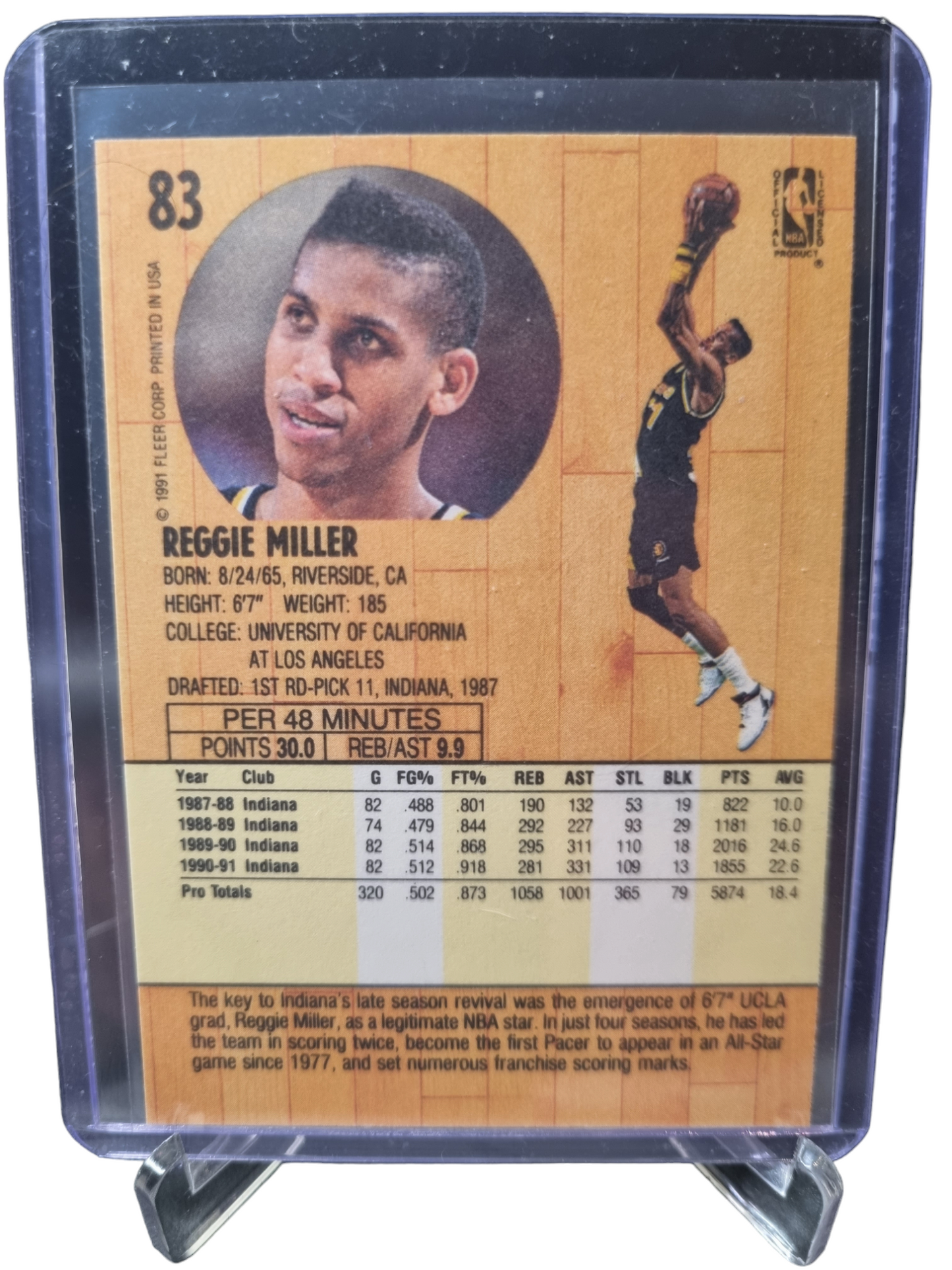 1991 Fleer #83 Reggie Miller