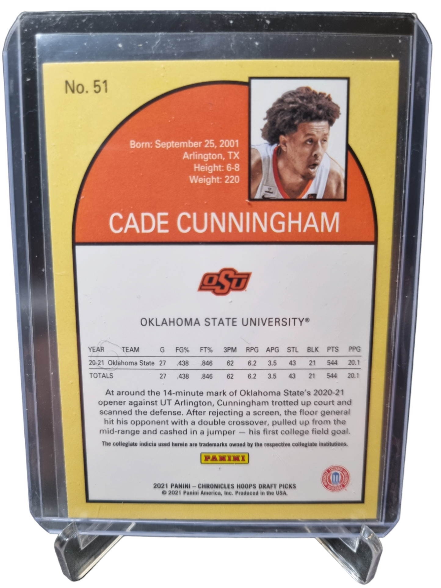 2021-22 Panini Chronicles Hoops #51 Cade Cunningham Rookie Card Tribute Draft Picks