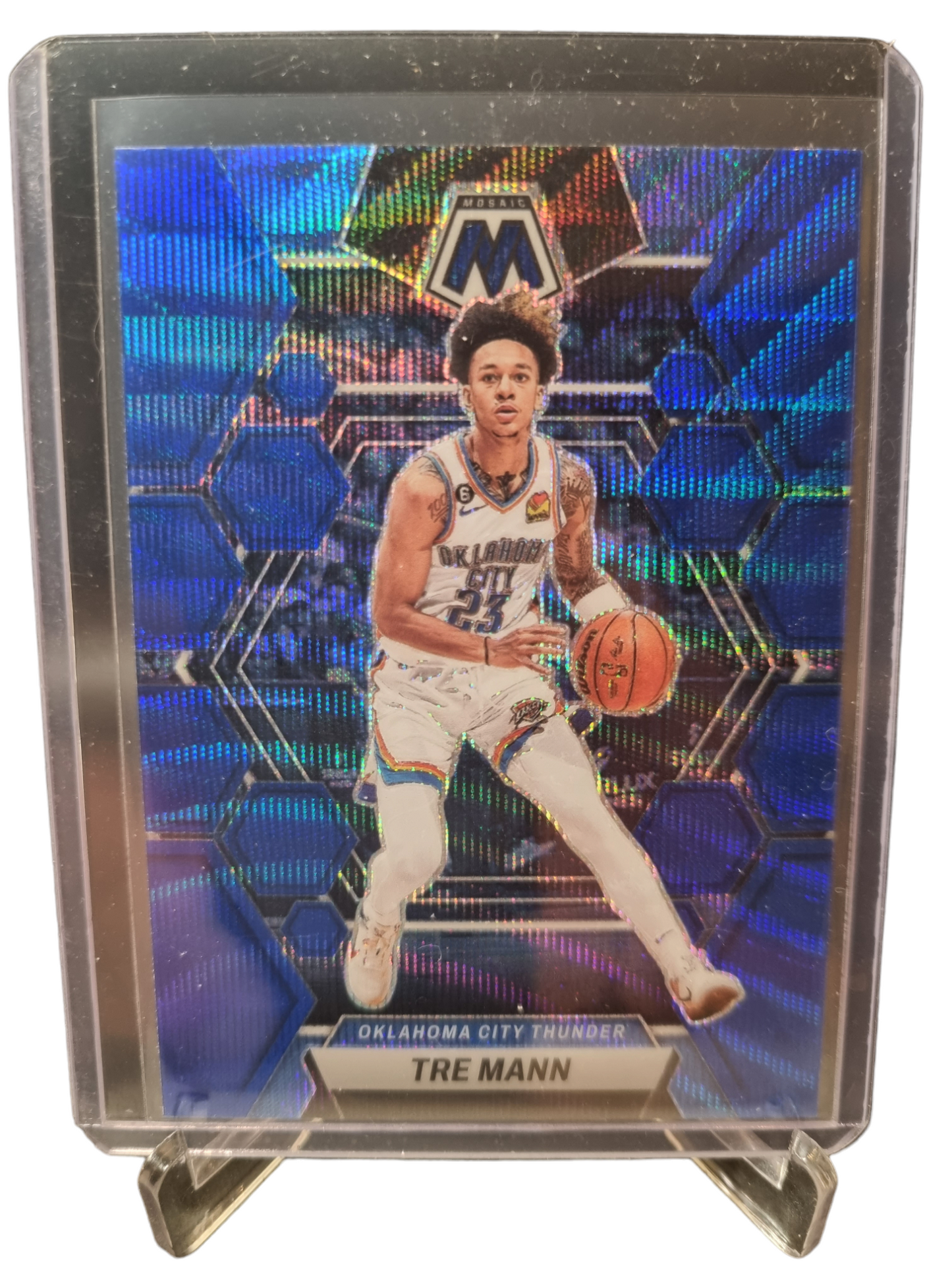 2022-23 Panini Mosaic #186 Tre Mann Blue Wave Prizm Asia