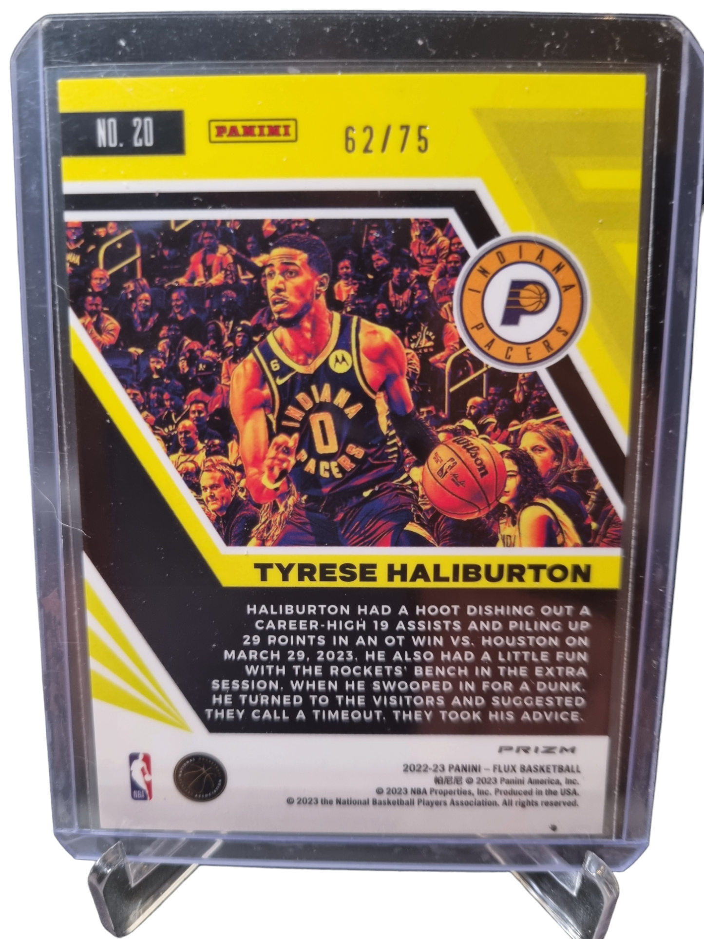 2022-23 Panini Flux #20 Tyrese Haliburton Purple Prizm 62/75