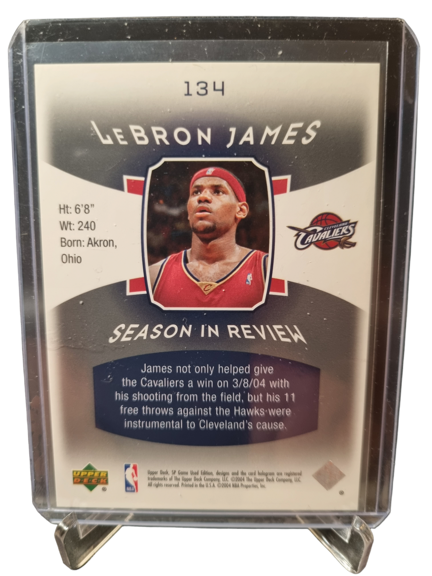 2004 Upper Deck #134 Lebron James Season In Review 603/999