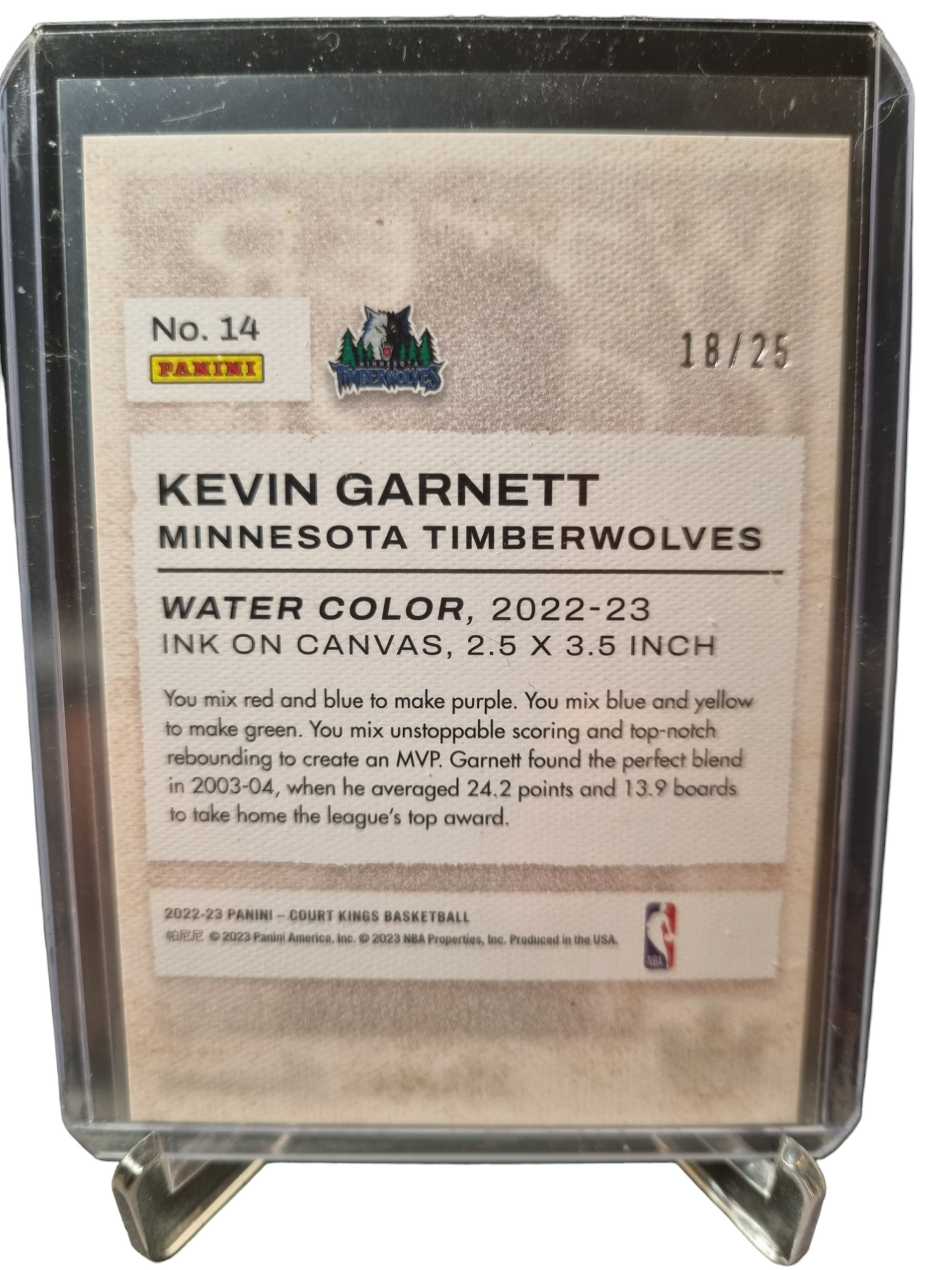 2022-23 Panini Court Kings #14 Kevin Garnett Water Color 18/25