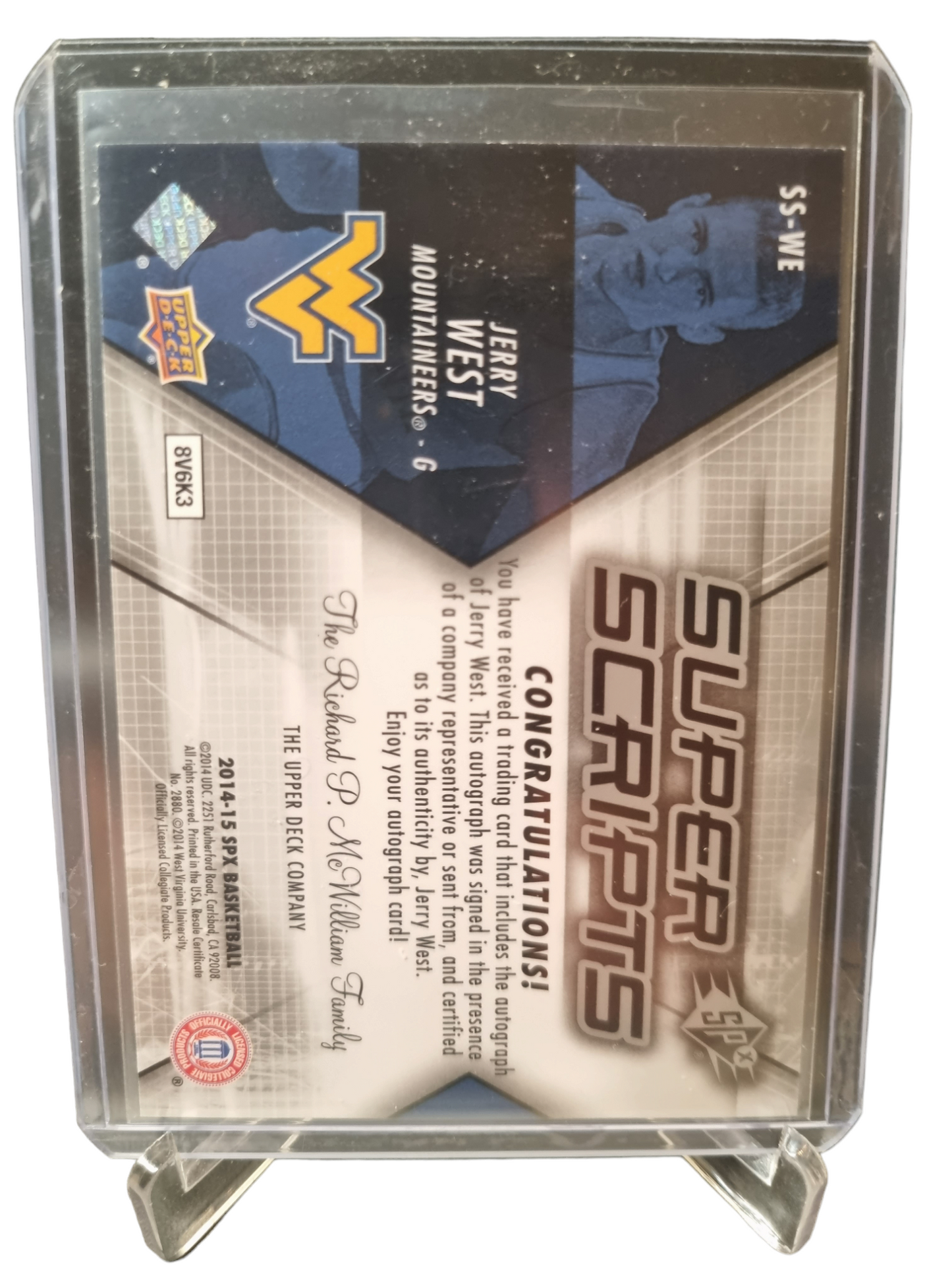 2014-15 Upper Deck SPX #SS-WE Jerry West Autograph Super Scripts