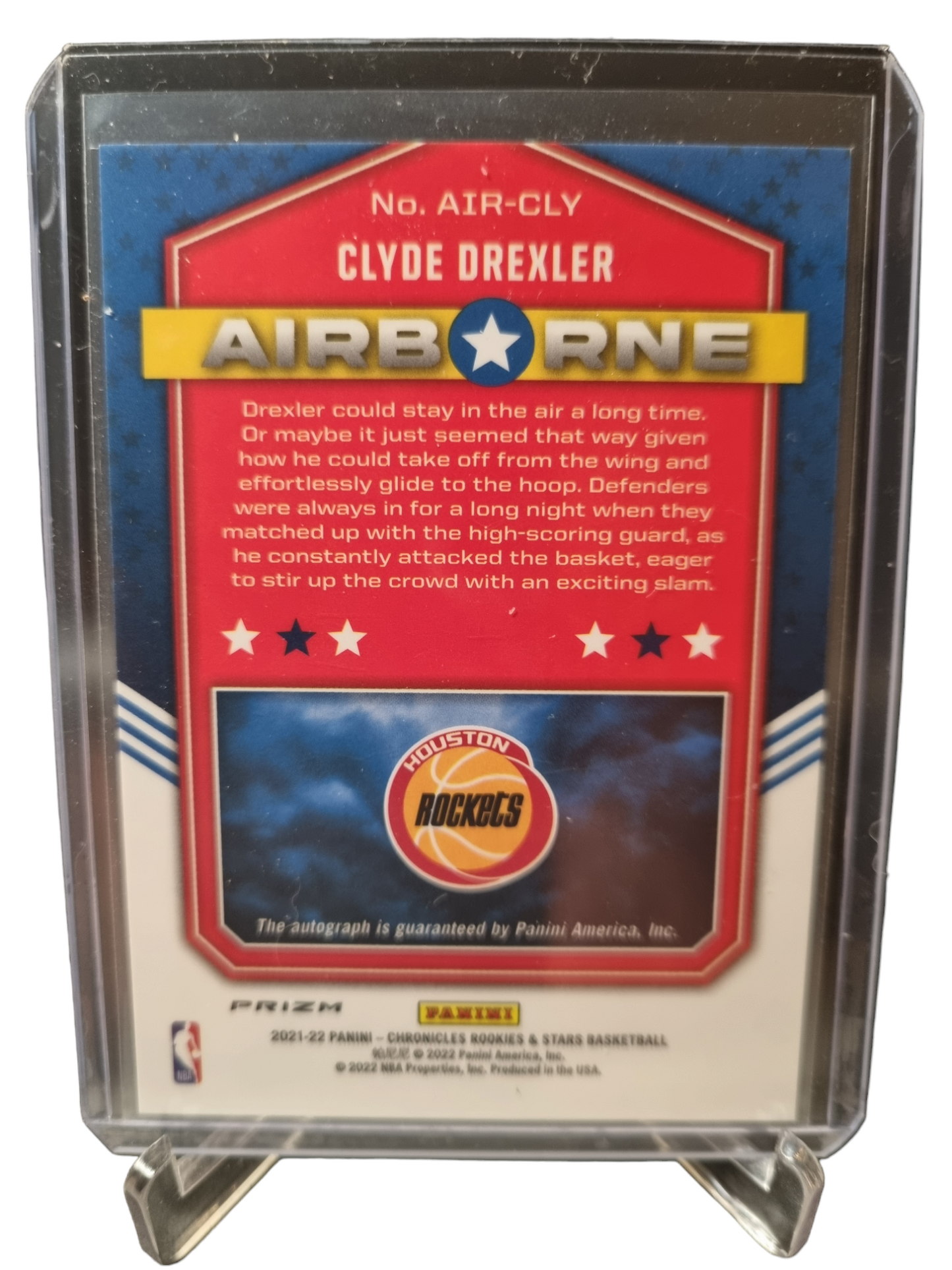 2021-22 Panini Chronicles Rookies And Stars #AIR-CLV Clyde Drexler Airborne Prizm Autograph