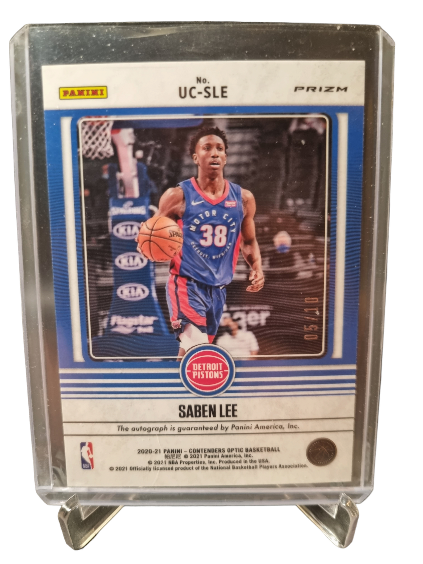 2020-21 Panini Contenders Optic #UC-SLE Saben Lee Rookie Card Up And Coming Autograph Gold 05/10