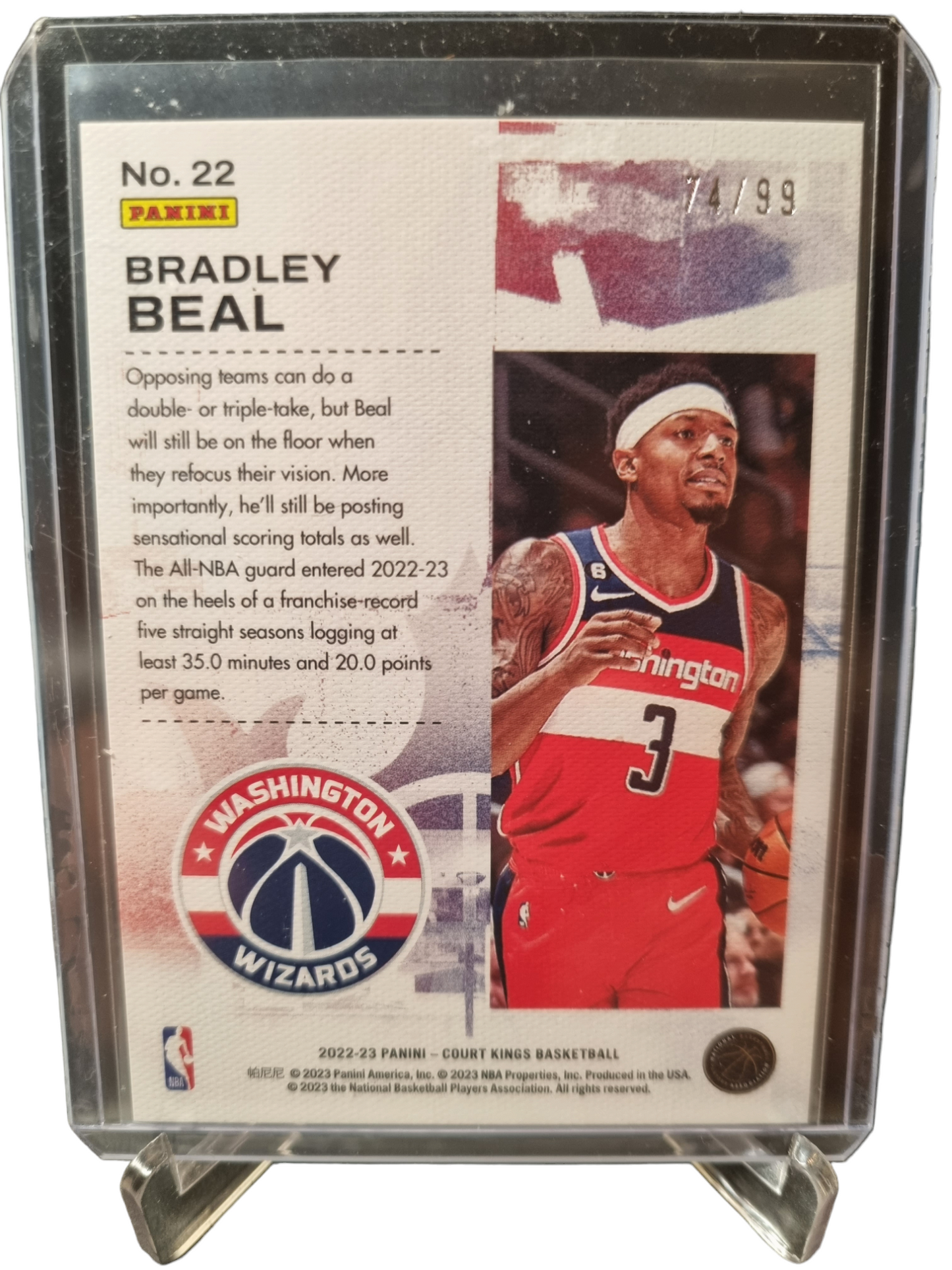 2022-23 Panini Court Kings #22 Bradley Beal Double Exposure 74/99