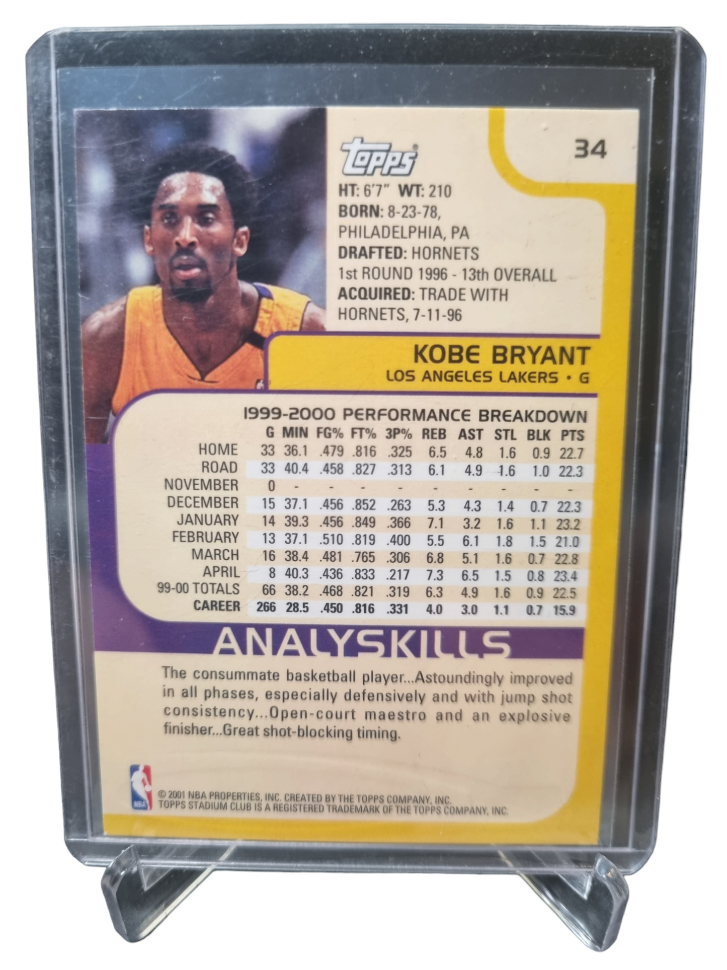 2001 Topps Stadium Club #34 Kobe Bryant