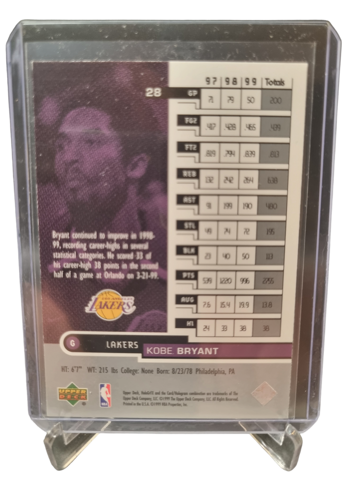 1999 Upper Deck #28 Kobe Bryant Holo-GRFX