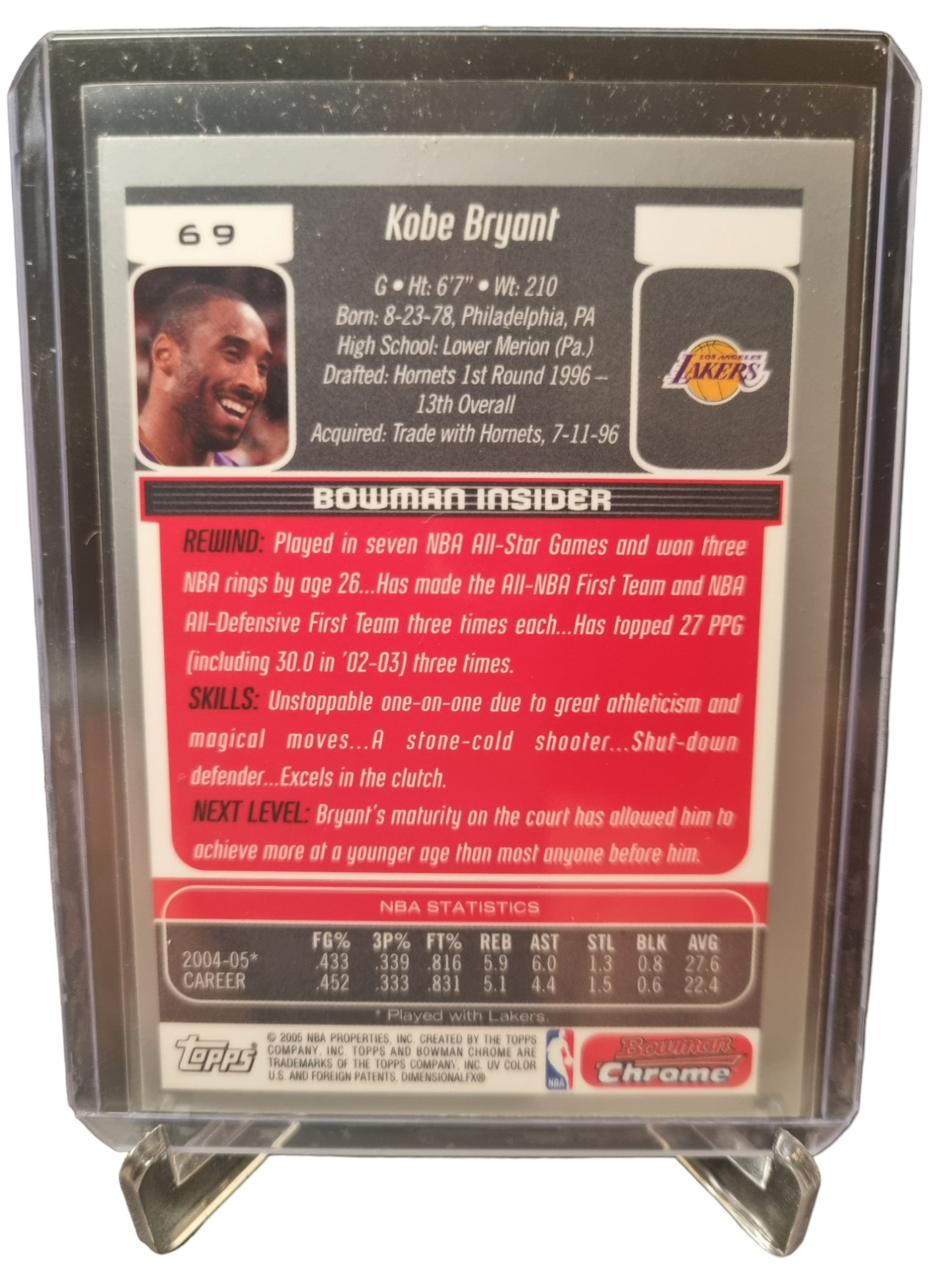 2005 Topps Bowman Chrome # 69 Kobe Bryant Draft Picks and Prospects