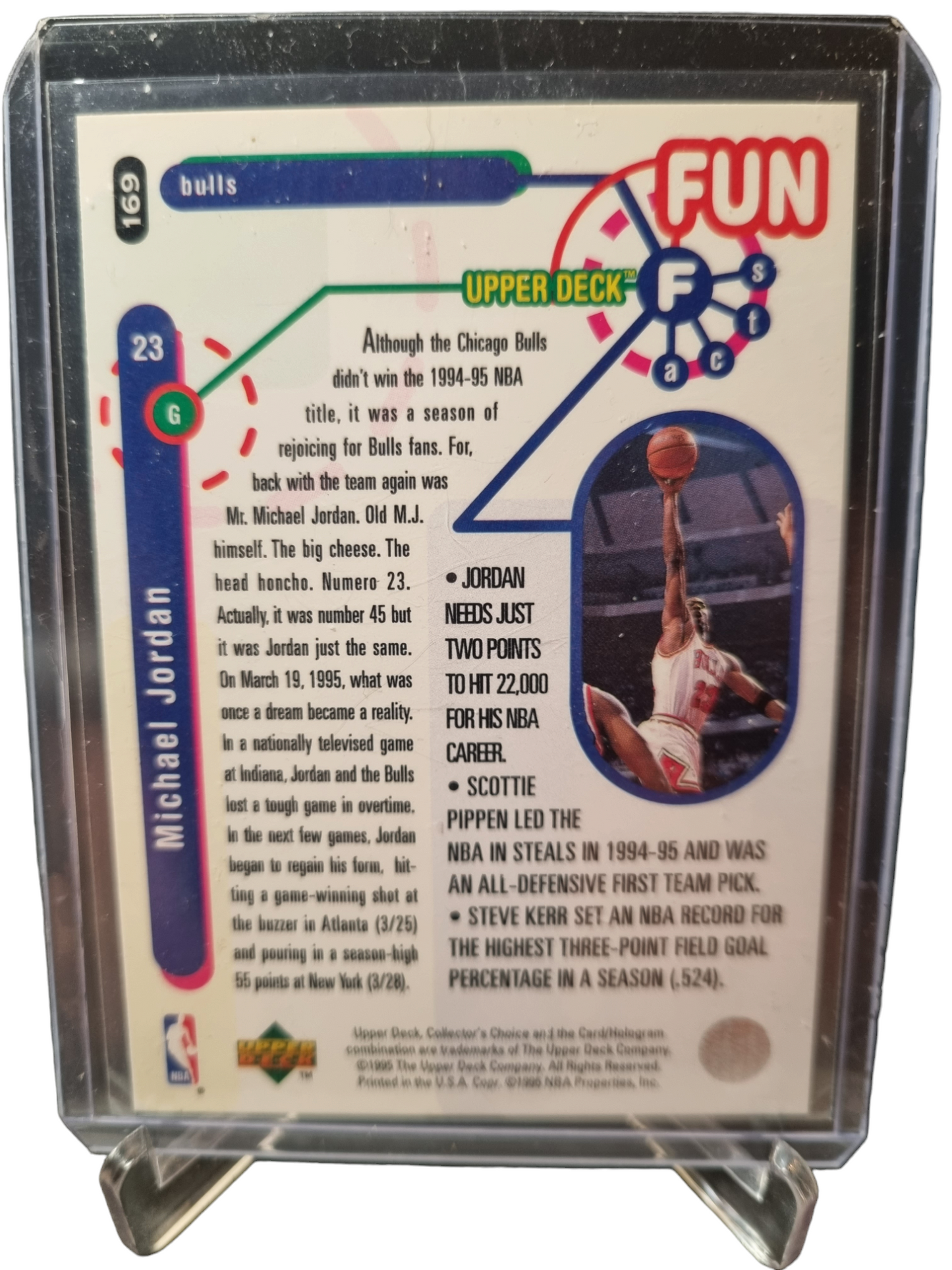 1995 Upper Deck #169 Michael Jordan Fun Facts