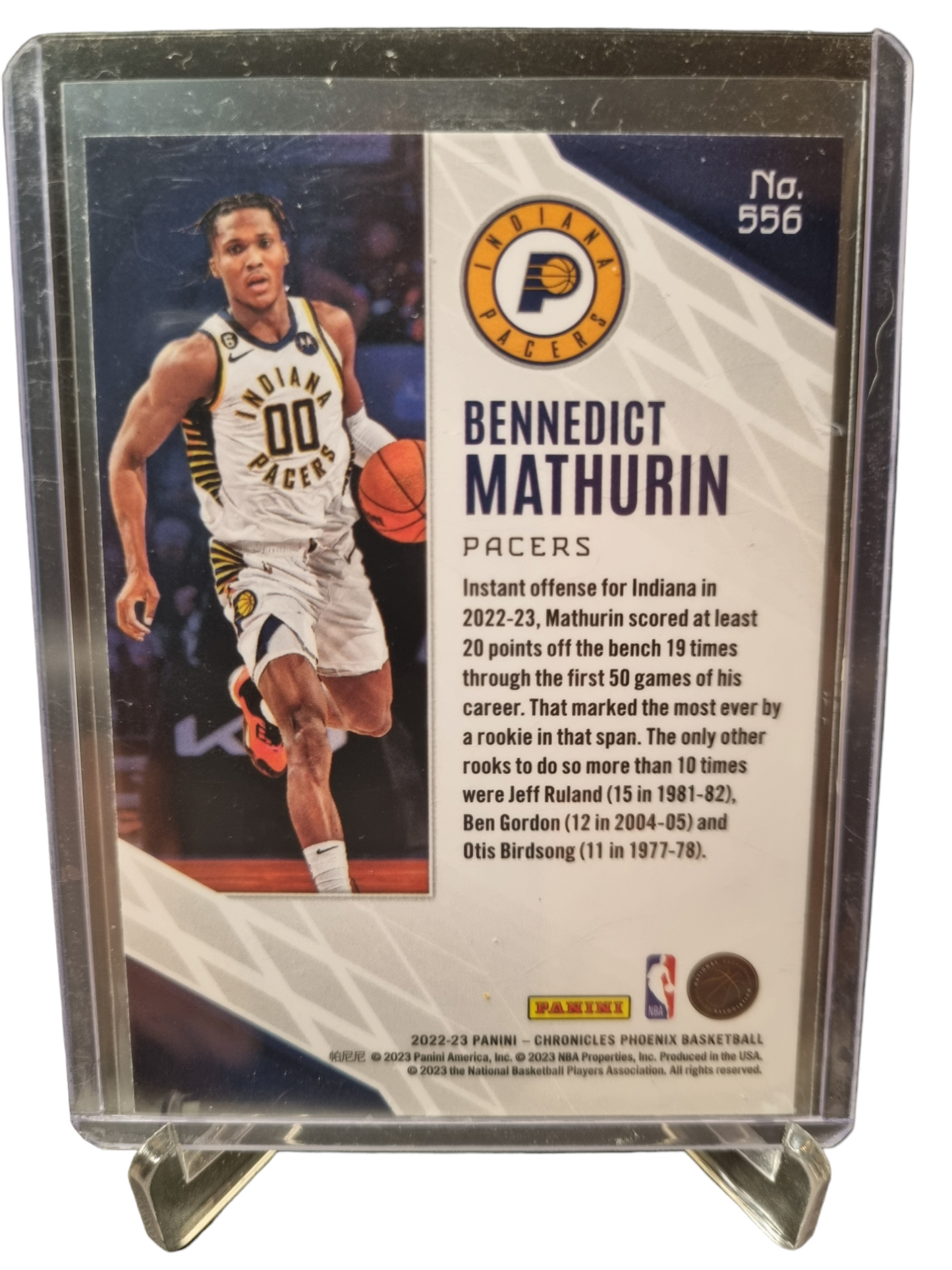 2022-23 Panini Chronicles Phoenix #556 Benedict Mathurin Rookie Card