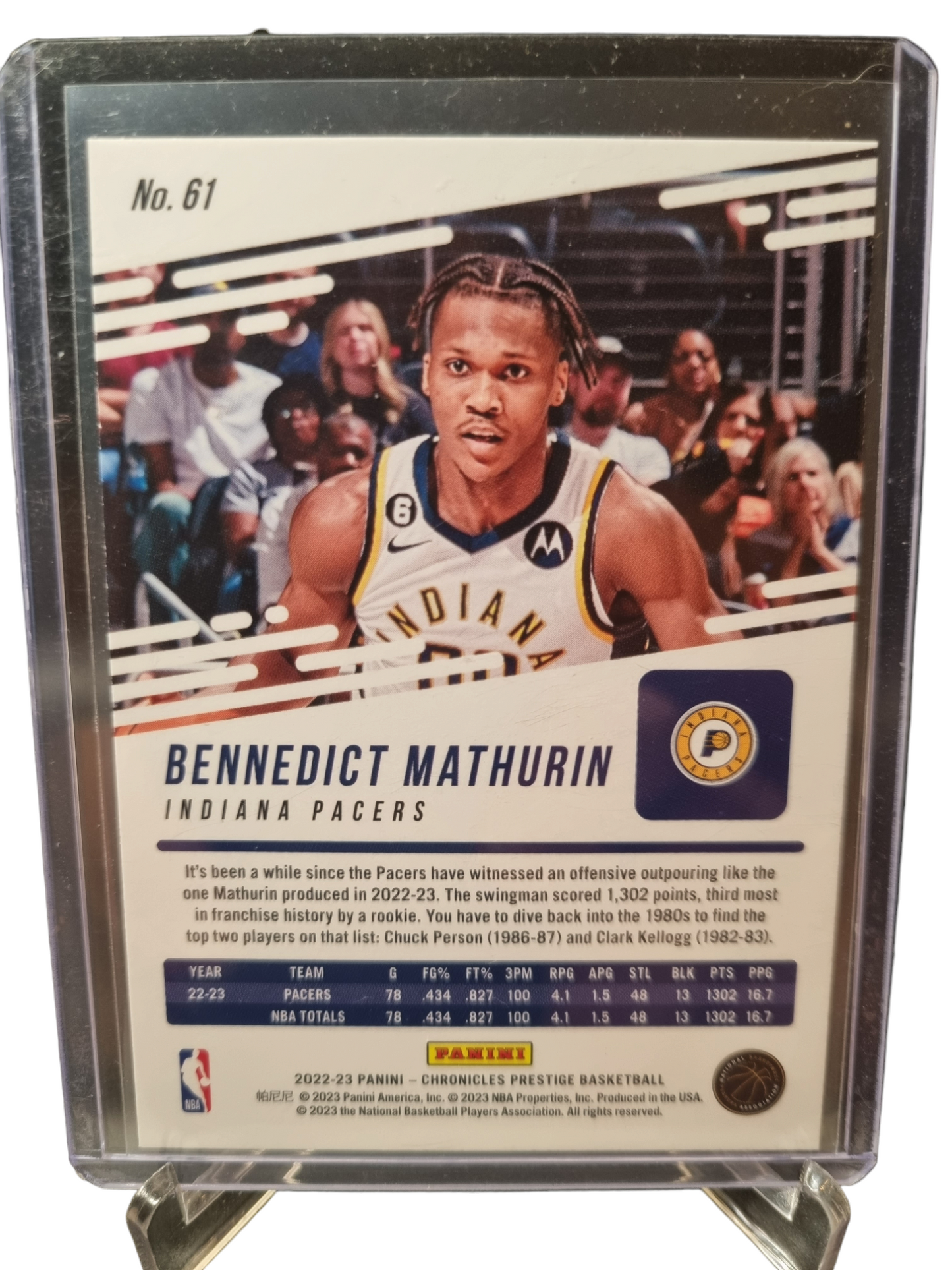 2022-23 Panini Chronicles Prestige #61 Benedict Mathurin Rookie Card