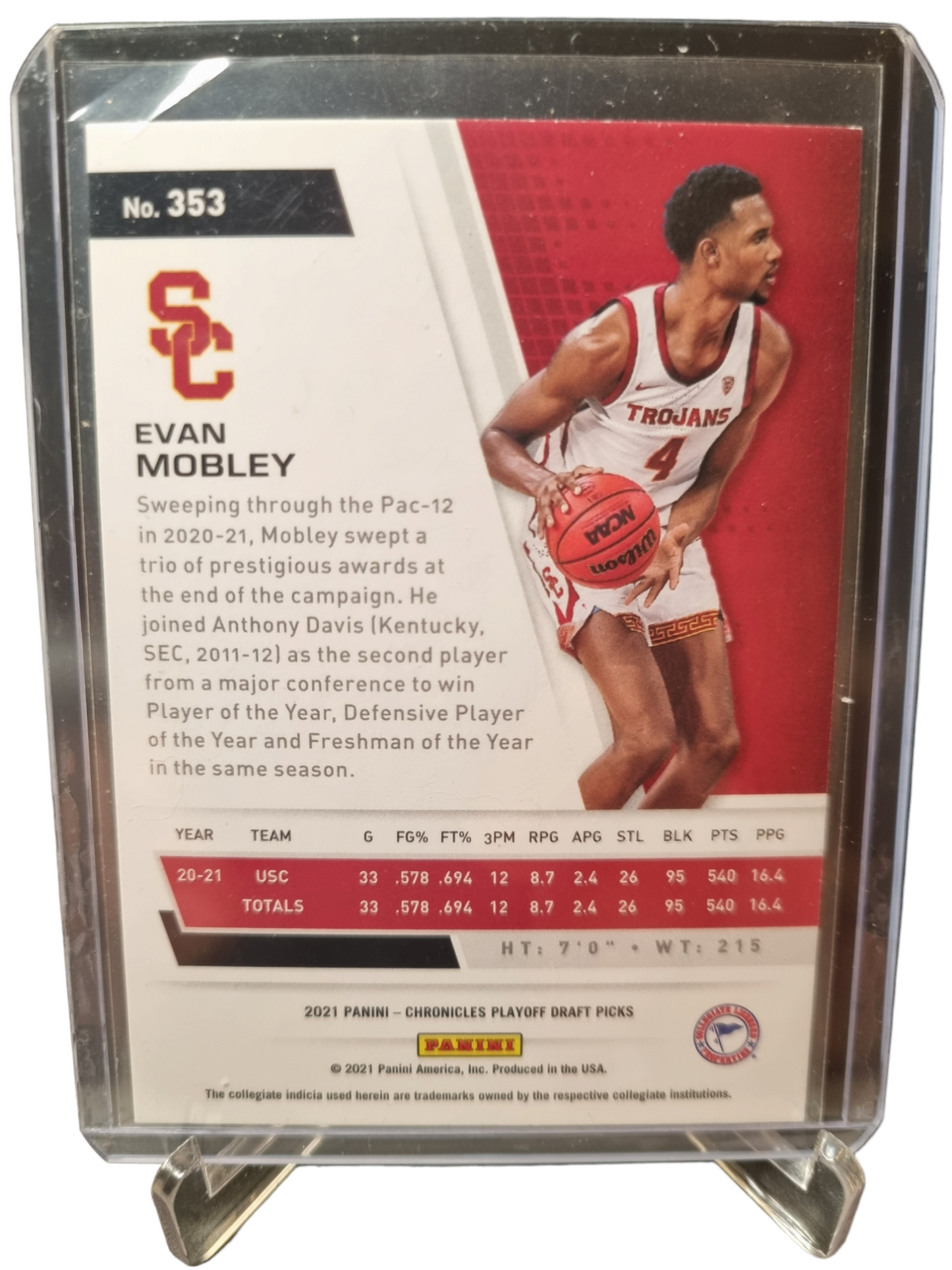 2021-22 Panini Chronicles Playoff #353 Evan Mobley Rookie Card Draft Picks