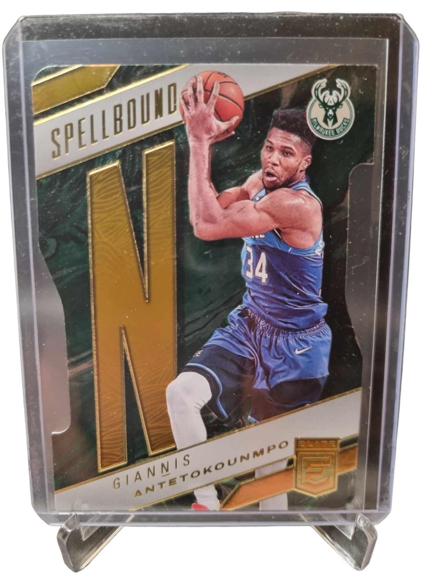 2021-22 Panini Donruss Elite #11 Giannis Antetokounmpo Spellbound N Orange Die Cut