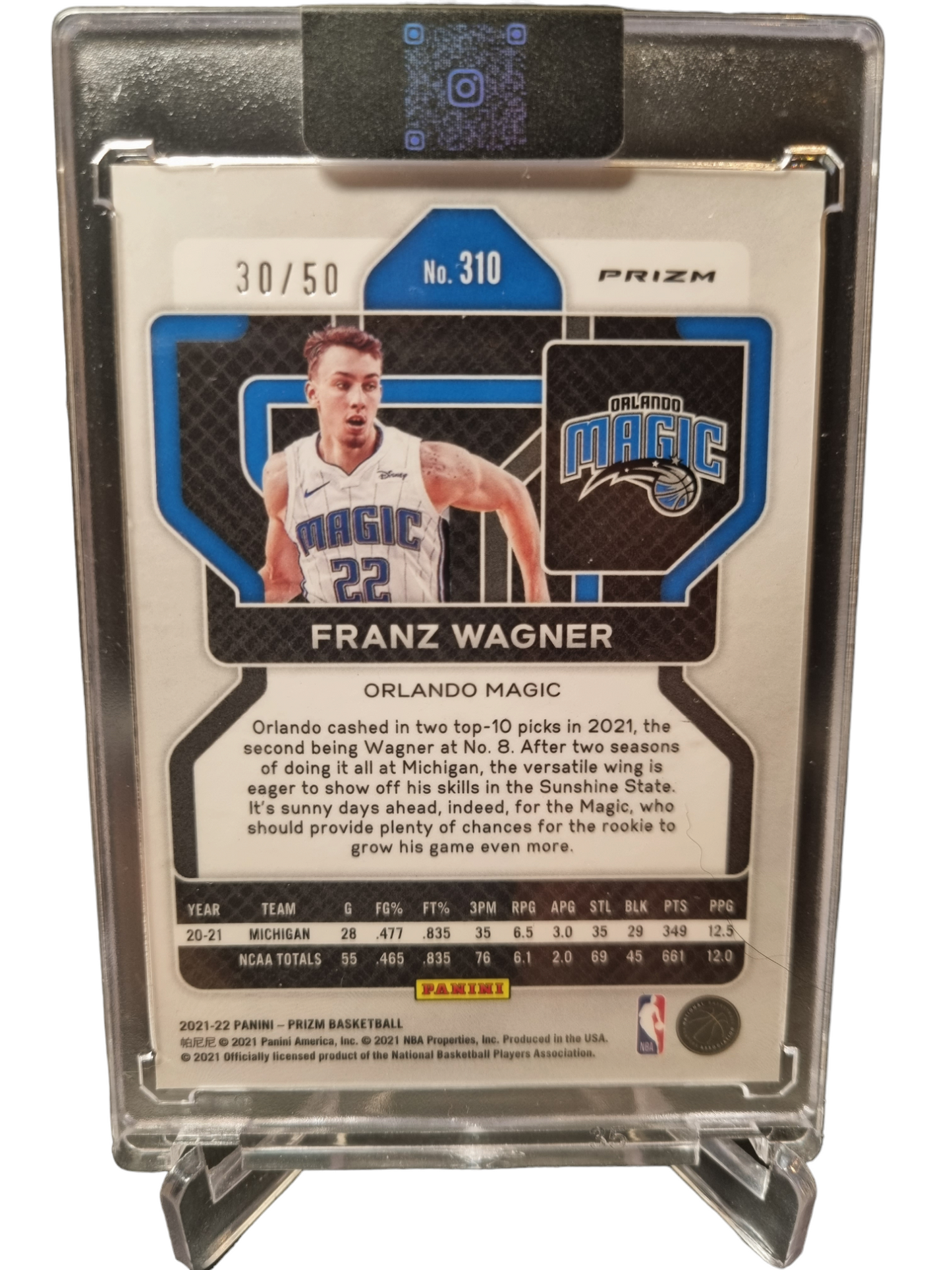 2021-22 Panini Prizm #310 Franz Wagner Rookie Card Fast Break Pink Prizm 30/50