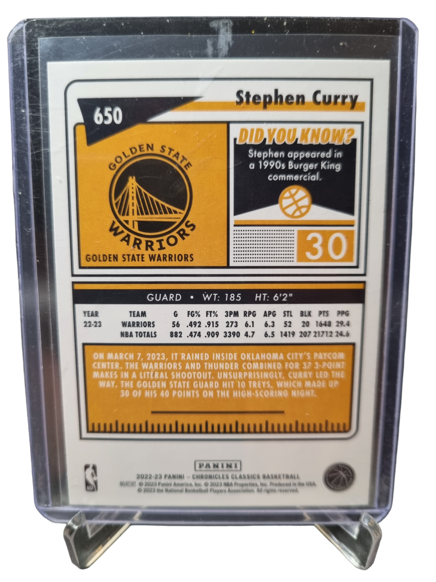 2022-23 Panini Donruss #650 Stephen Curry Classics