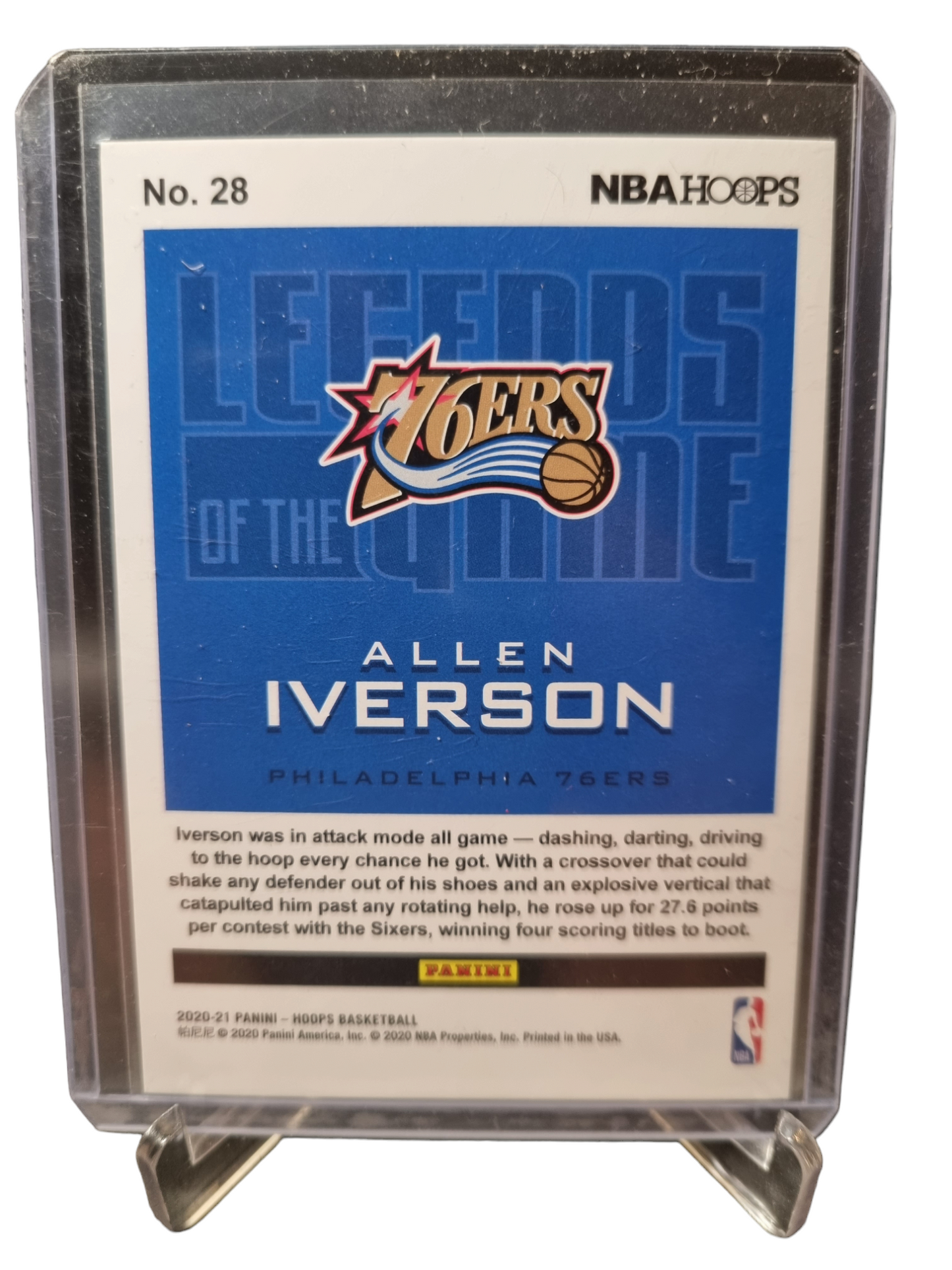 2020-21 Panini Hoops #28 Allen Iverson Legends Of The Game 564/699