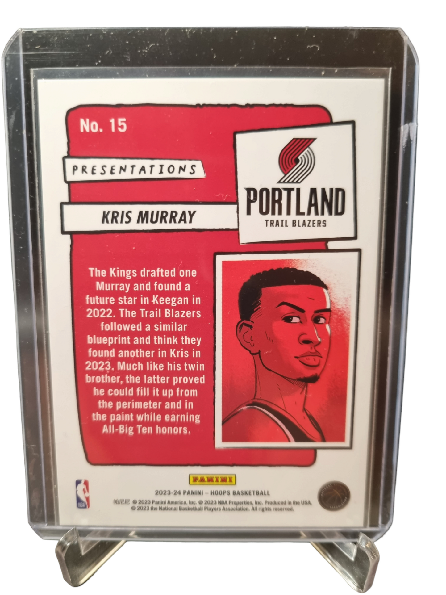 2023-24 Panini Hoops #15 Kris Murray Rookie Card Presentations