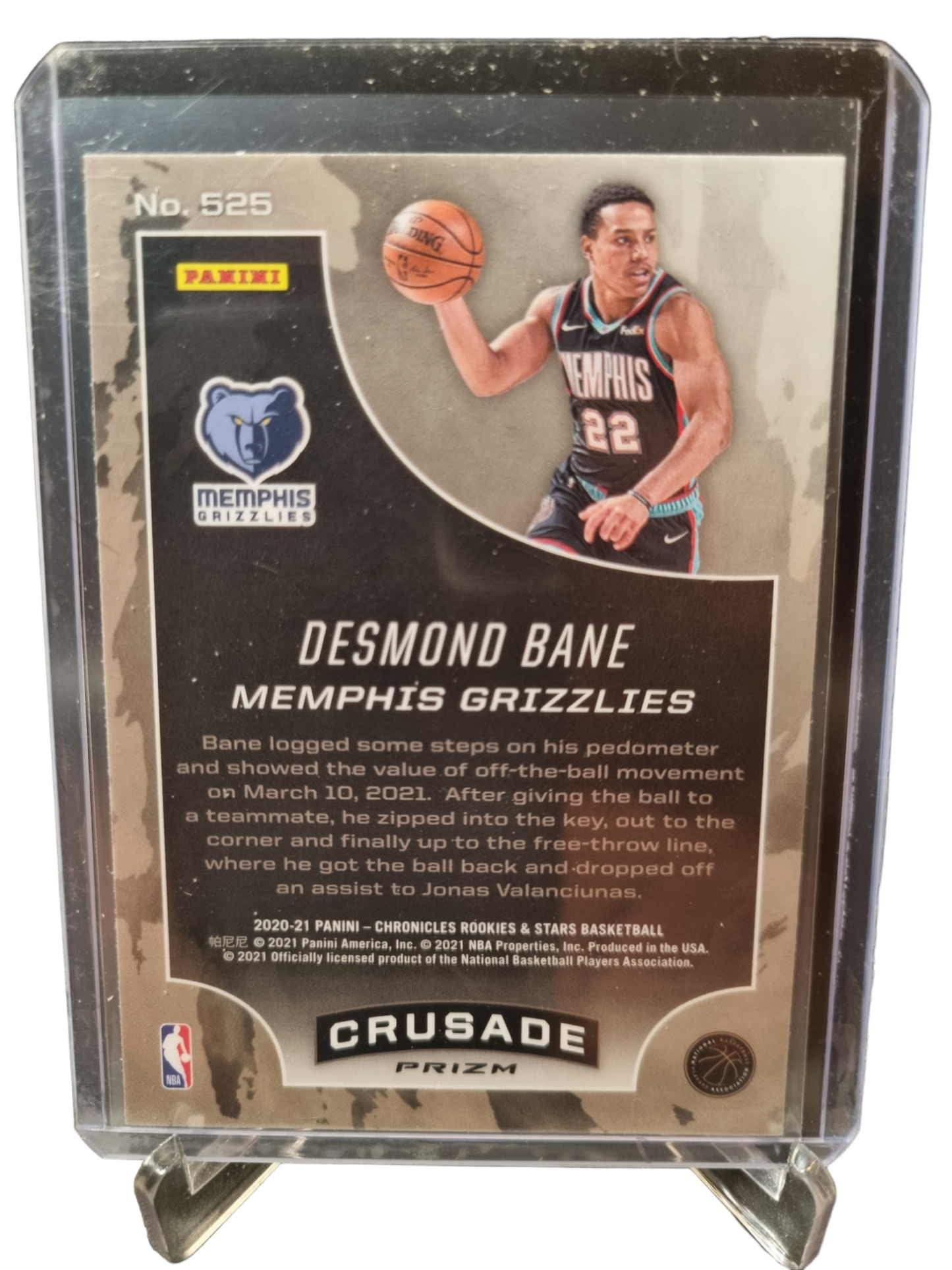 2020-21 Panini Chronicles Rookies And Stars #525 Desmond Bane Rookie Card Crusade Silver Prizm