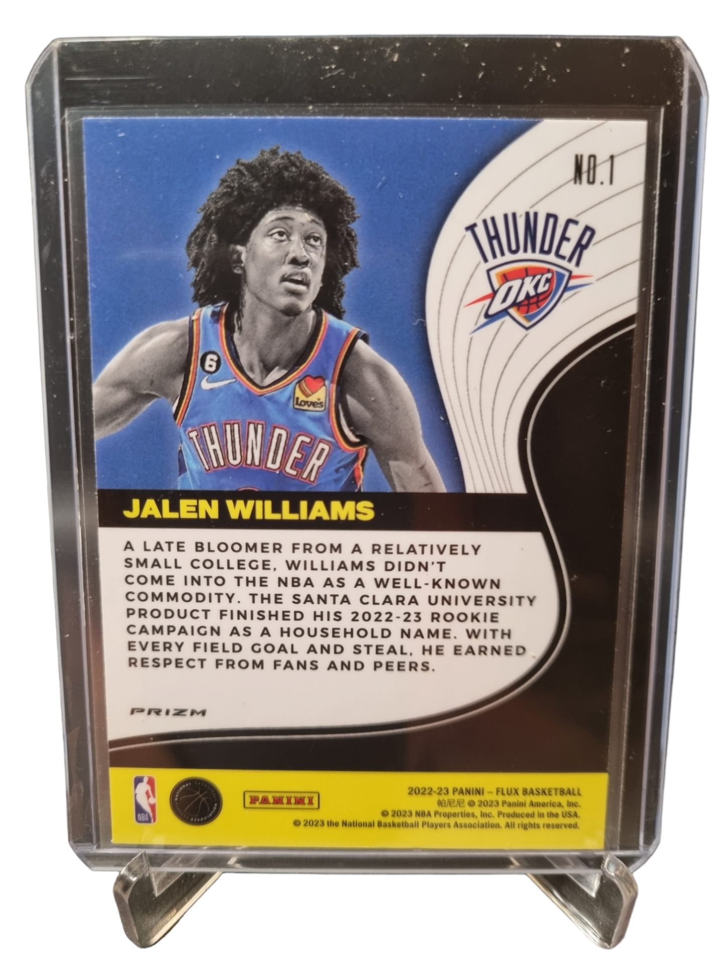 2022-23 Panini Flux #1 Jalen Williams Rookie Card Incoming Silver Prizm