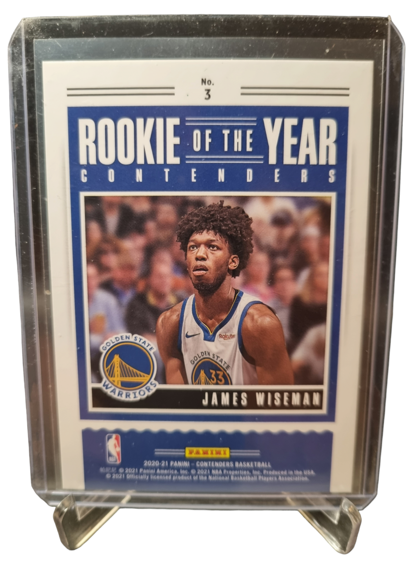 2020-21 Panini Contenders #3 James Wiseman Rookie Card Rookie Of The Year