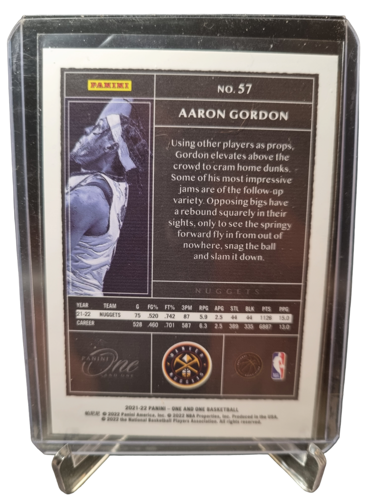 2021-22 Panini One And One #57 Aaron Gordon Purple 11/25