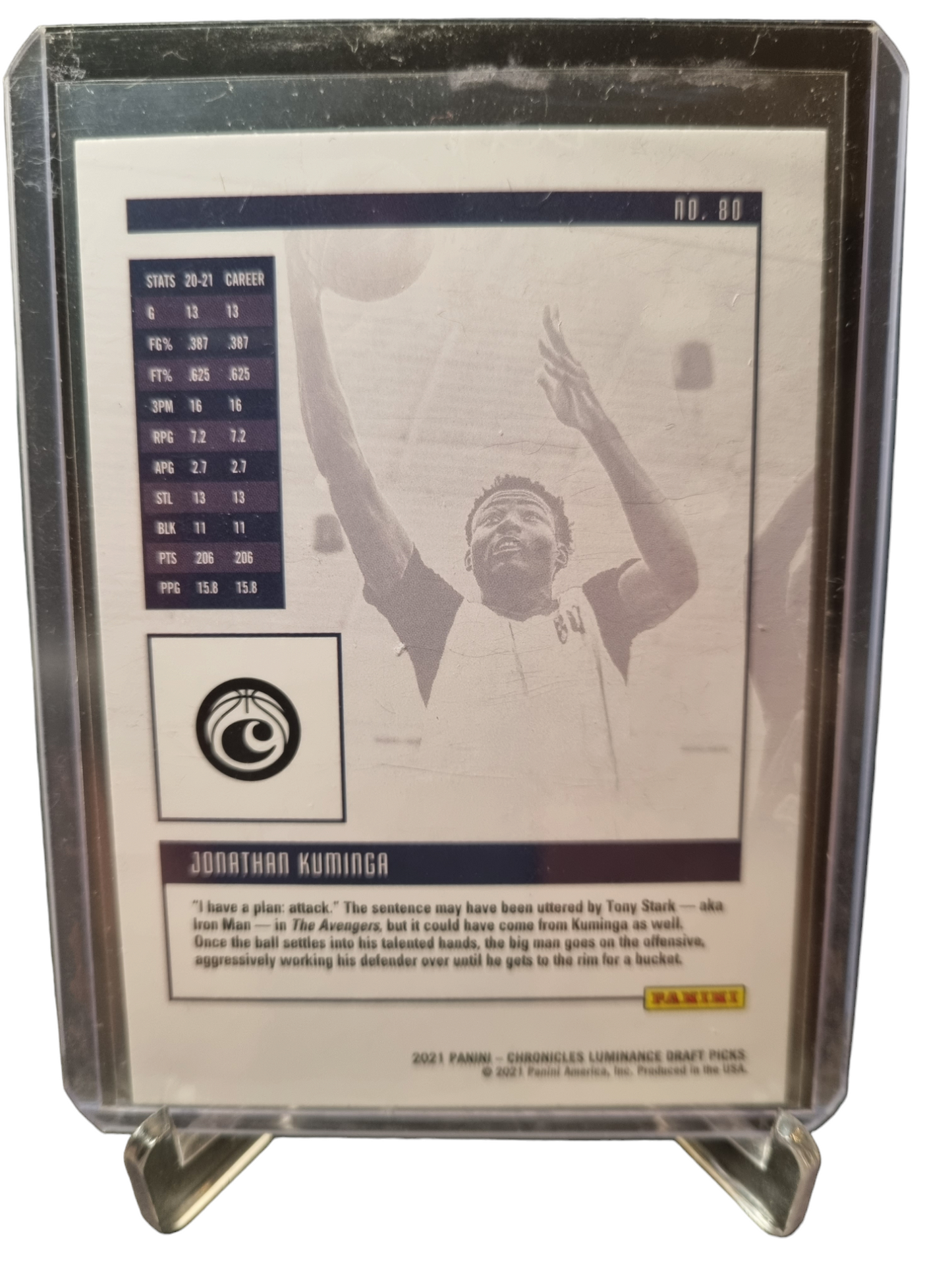 2021-22 Panini Chronicles Luminance #80 Jonathan Kuminga Rookie Card Draft Picks