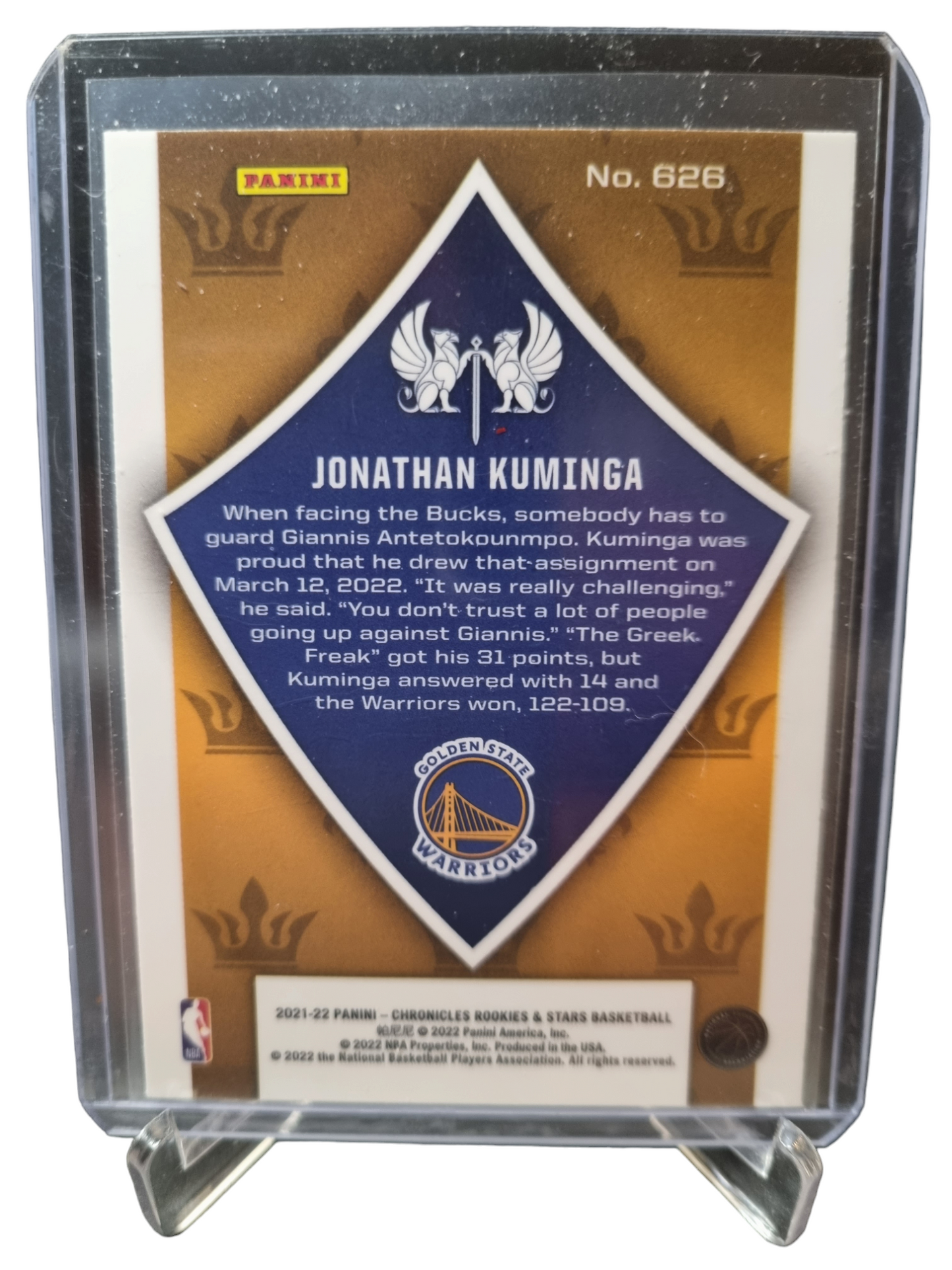 2021-22 Panini Chronicles Rookies And Stars #626 Jonathan Kuminga Crusade